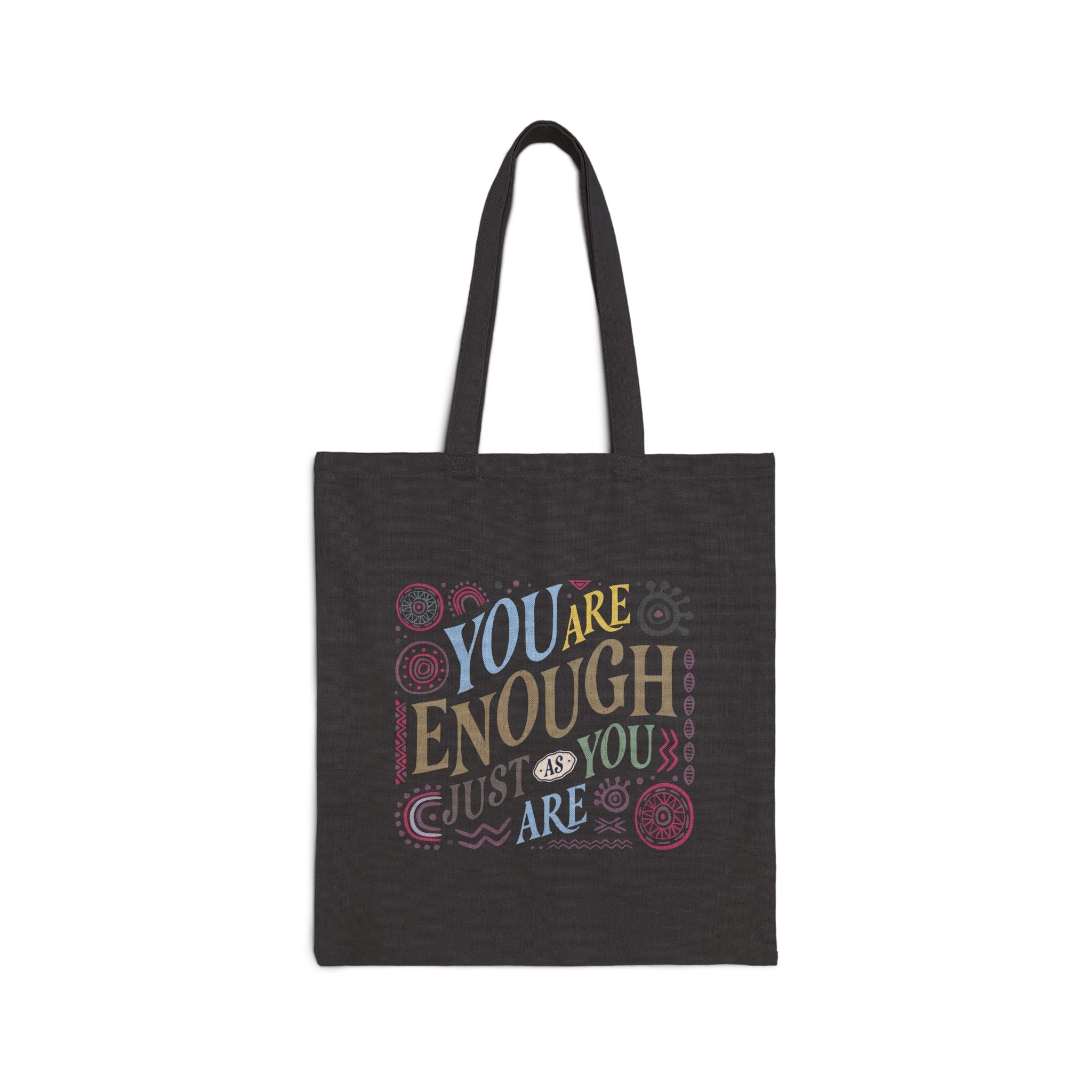 You Are Enough Bez Çanta – Motivasyon Yazılı Fermuarlı Kumaş Tote Bag