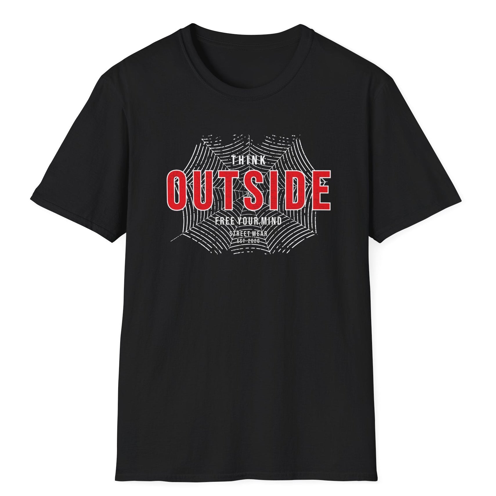 Think Outside Baskılı Regular Fit Tişört – Modern Streetwear Erkek/Kadın T-Shirt