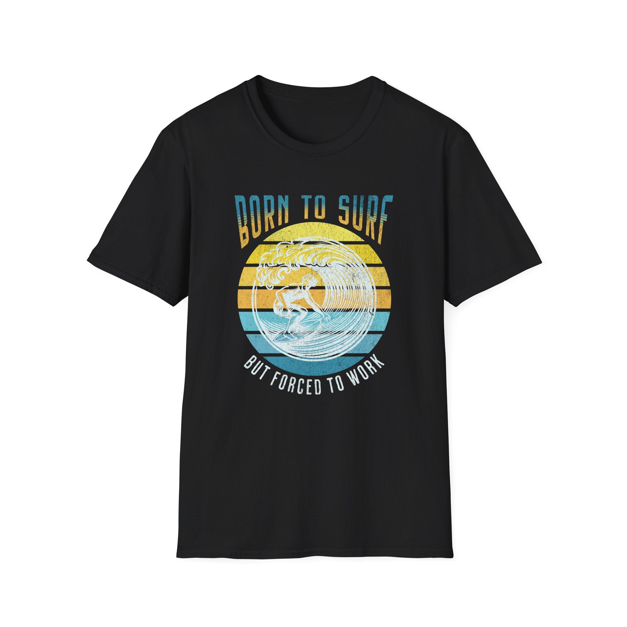 Born to Surf Erkek Regular Fit Tişört – Yaz Temalı Dalga & Sörf Baskılı T-Shirt