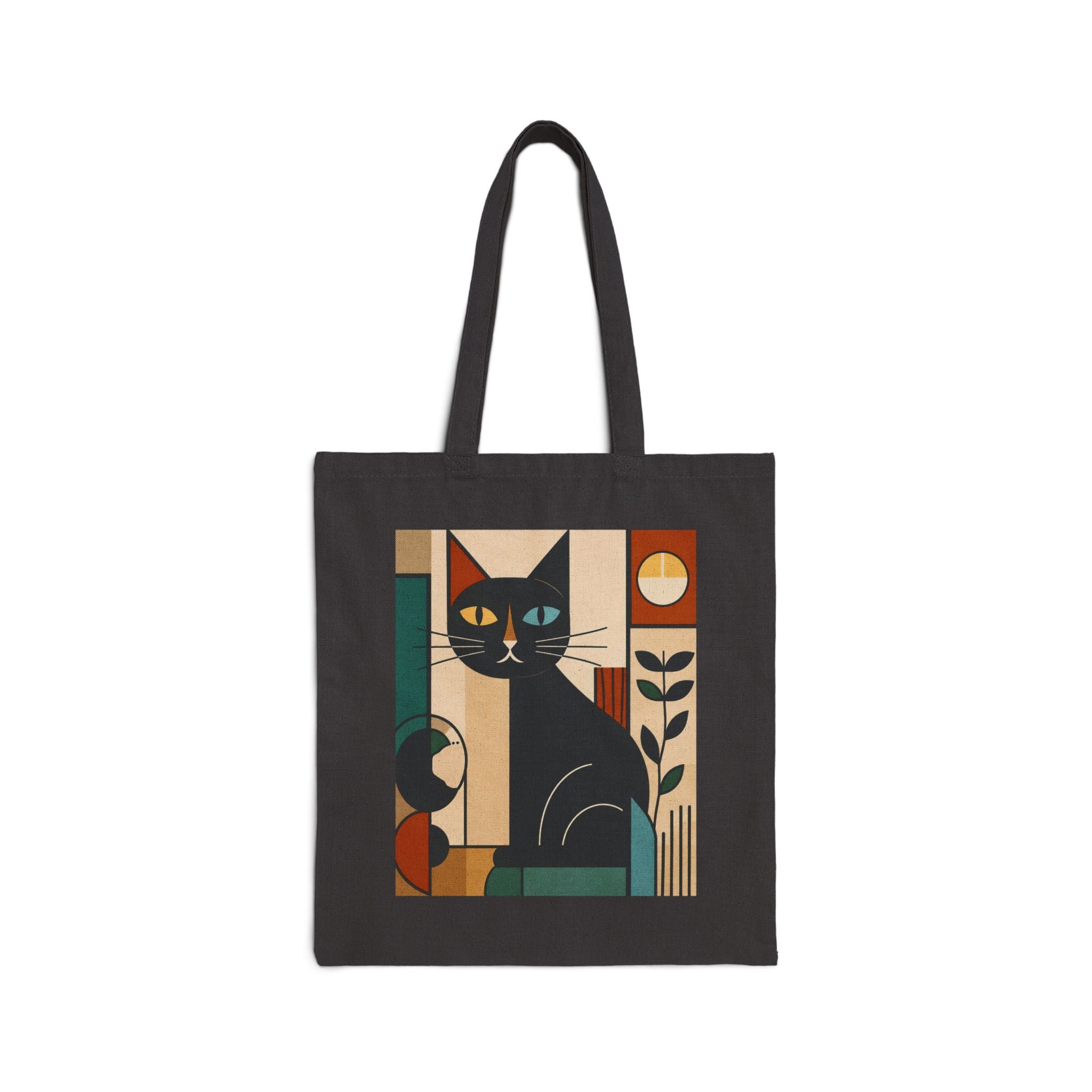 Fermuarlı Gabardin Tote Çanta – Modern Kedi Tasarımı