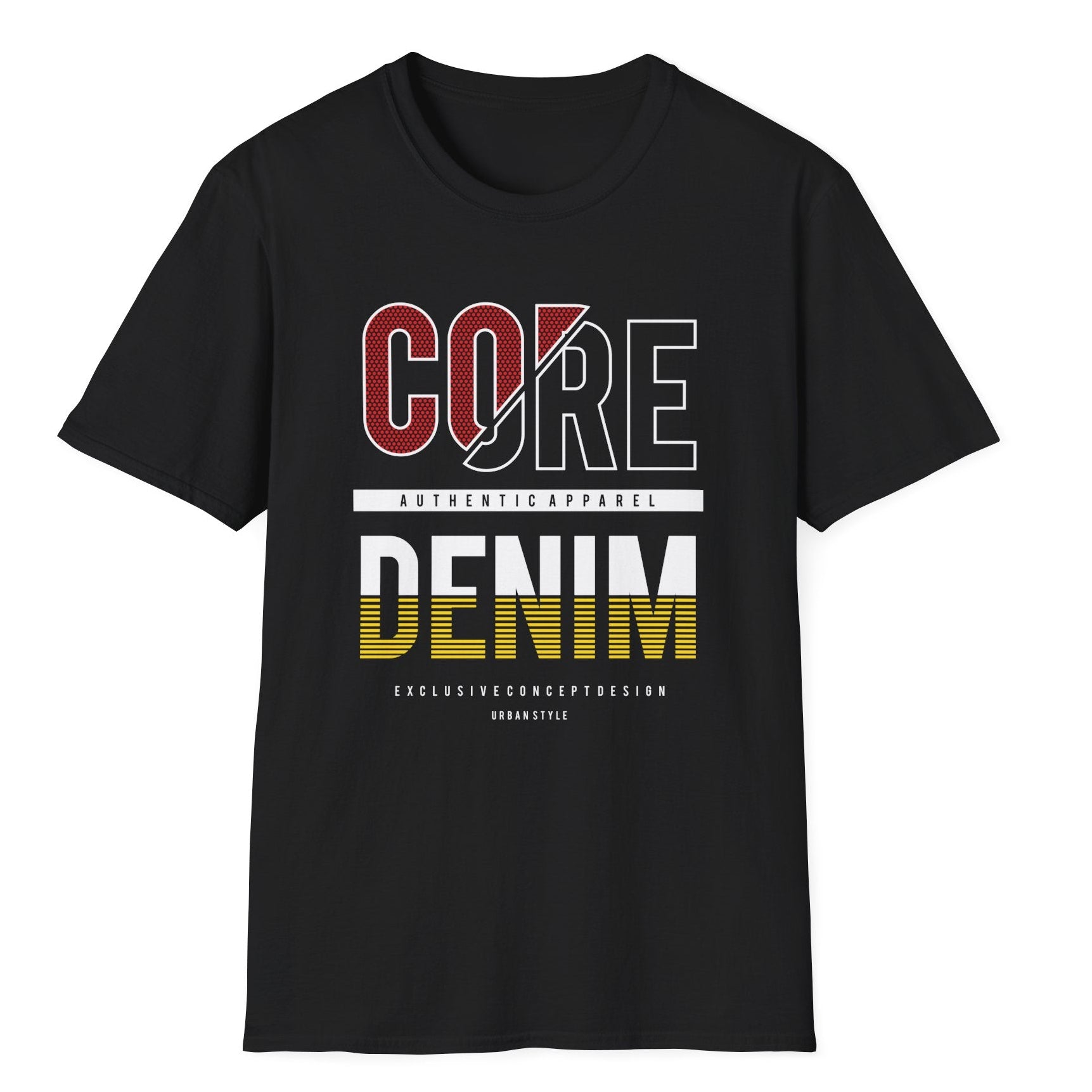 Core Denim Baskılı Regular Fit Erkek Tişört – Modern Streetwear Tasarım