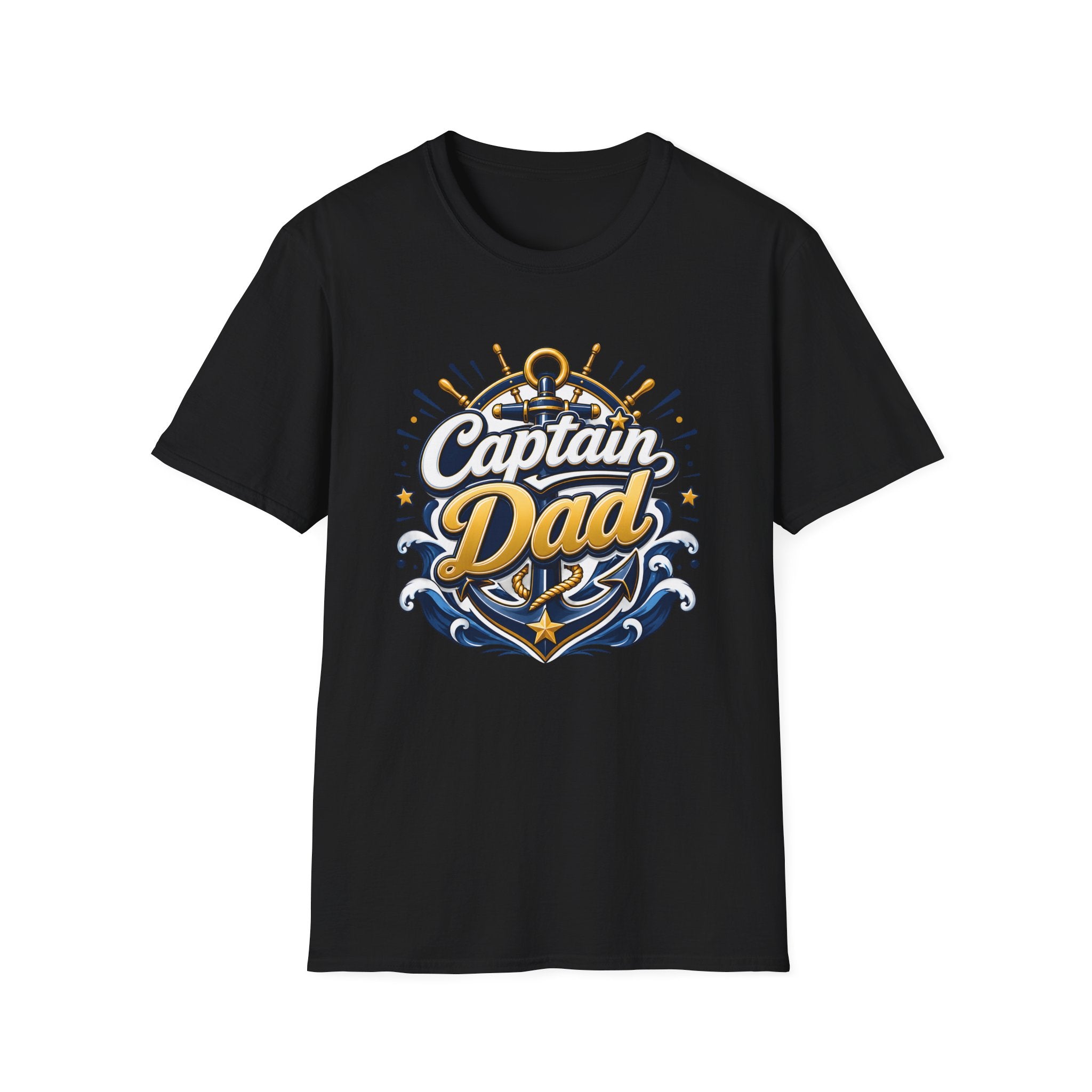 Captain Dad Erkek Regular Fit Tişört – Denizci Baba Temalı Baskılı Tişört