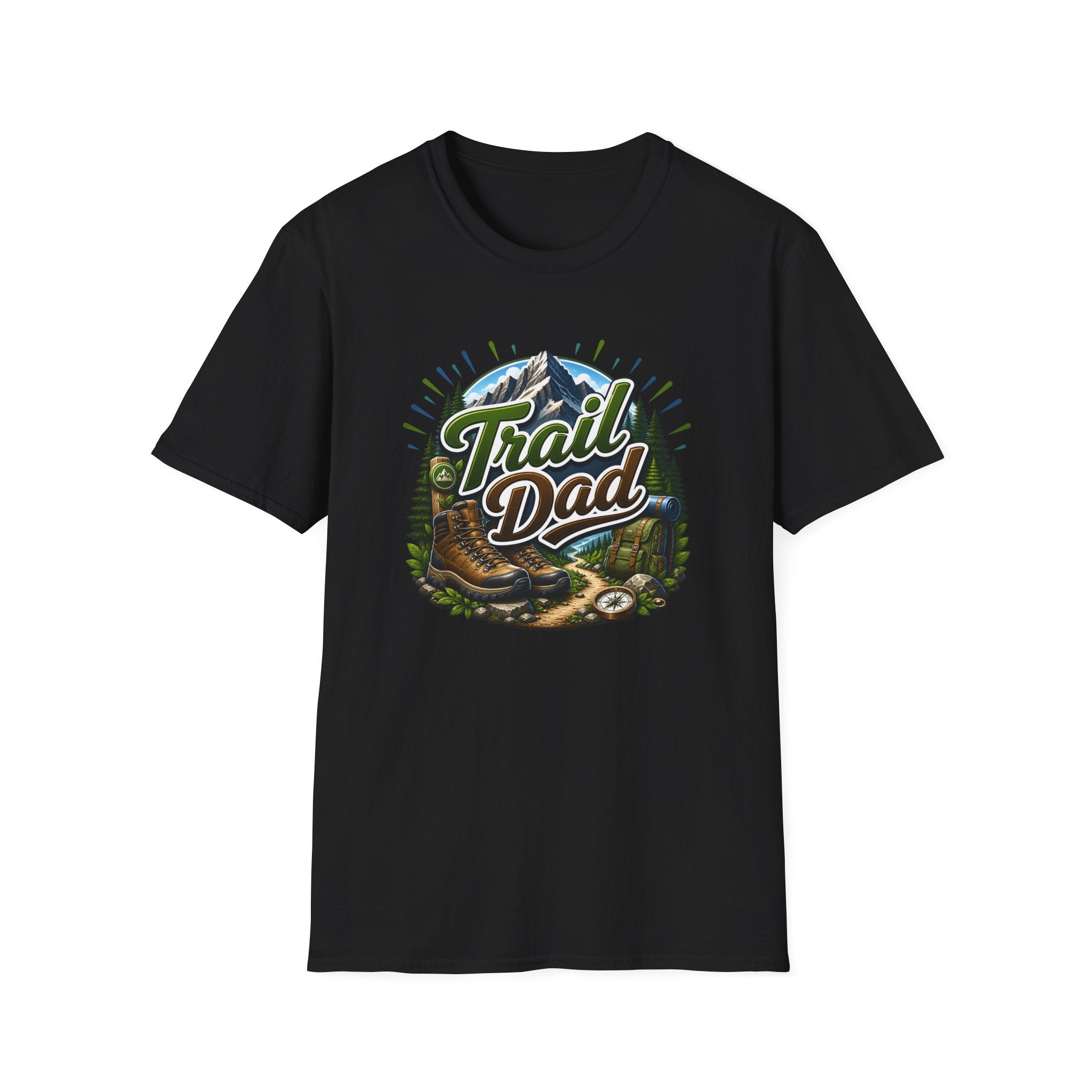 Trail Dad Regular Fit Erkek Tişört – Doğa ve Kamp Tutkunu Babalar İçin
