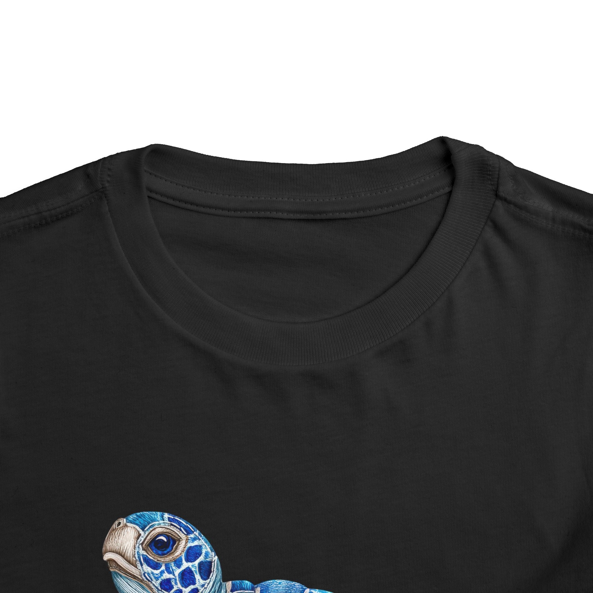 Pamuk Çocuk Tişört – Mavi Deniz Kaplumbağası Baskılı Çocuk T-Shirt
