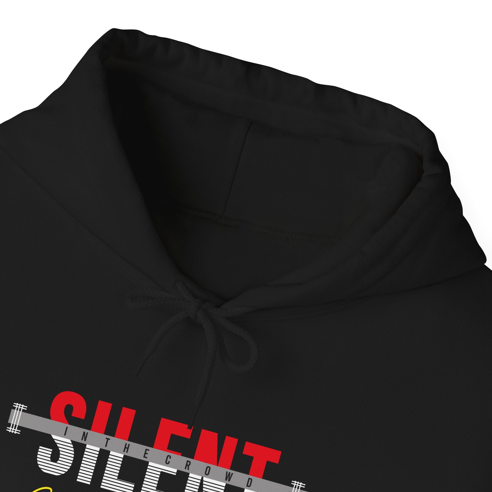 Silent Baskılı Regular Fit Erkek Hoodie – Urban Style Siyah Kapüşonlu Sweatshirt