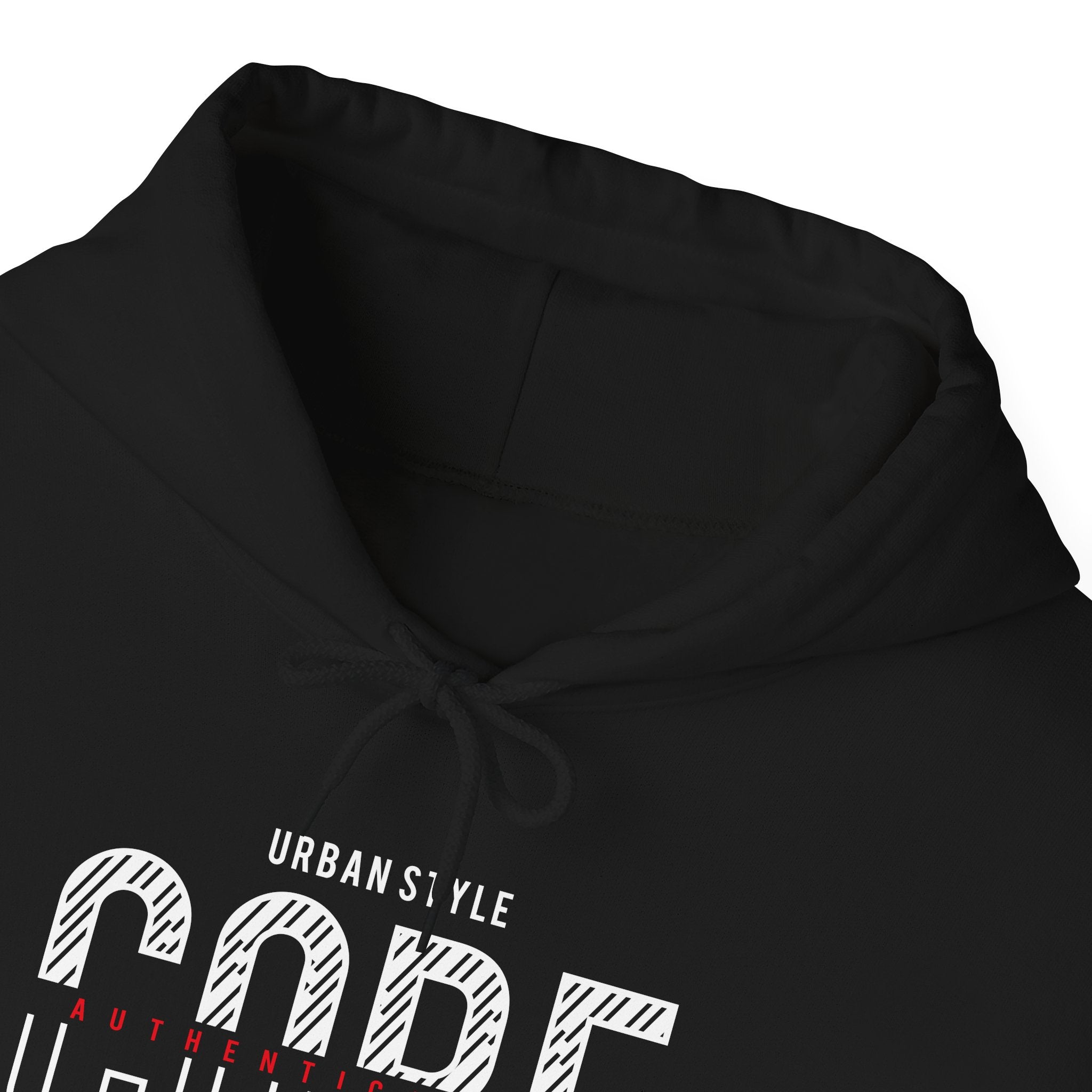 Core Baskılı Regular Fit Erkek Hoodie – Urban Style Siyah Kapüşonlu Sweatshirt