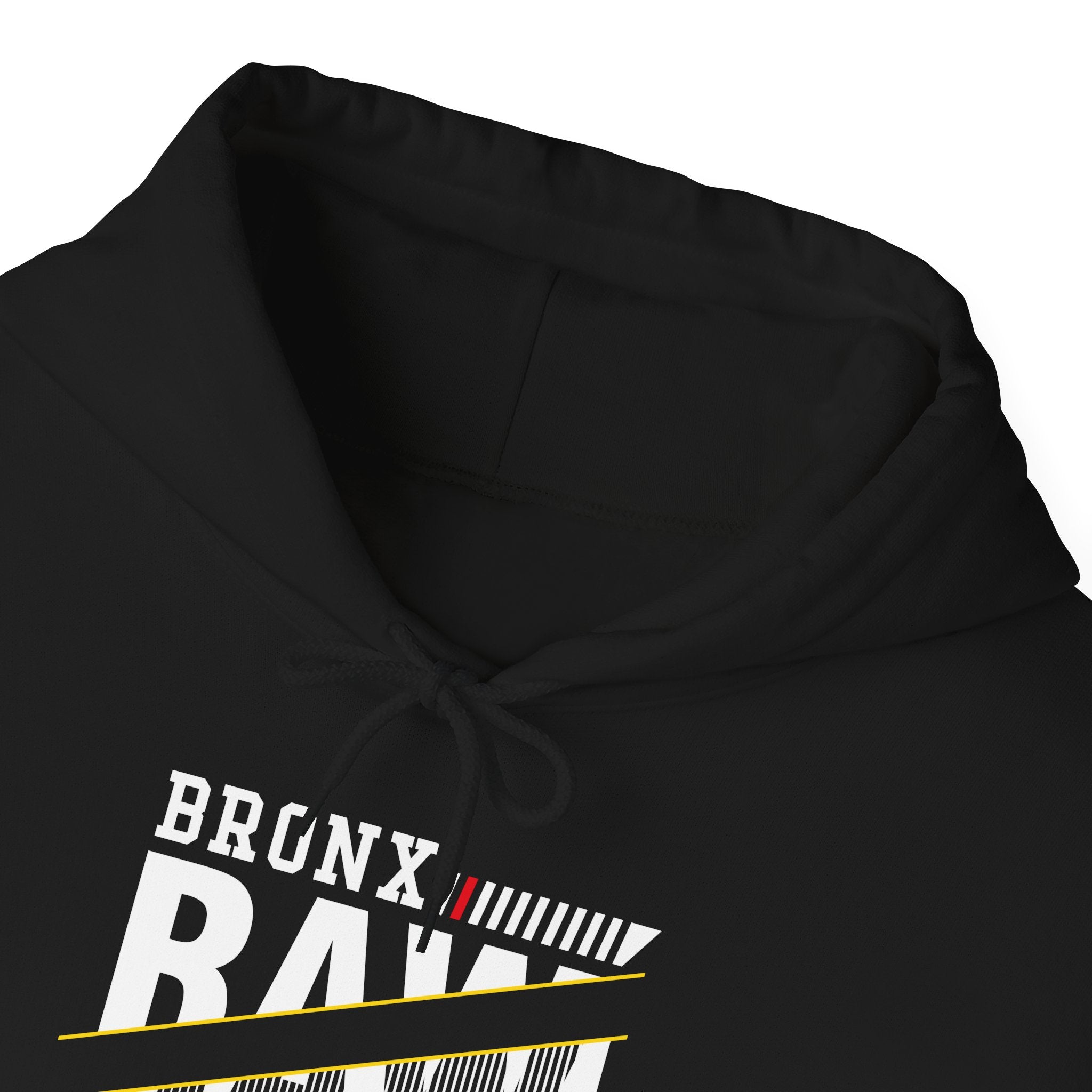 Bronx Raw Baskılı Erkek Hoodie – Siyah Regular Fit Kapüşonlu Sweatshirt