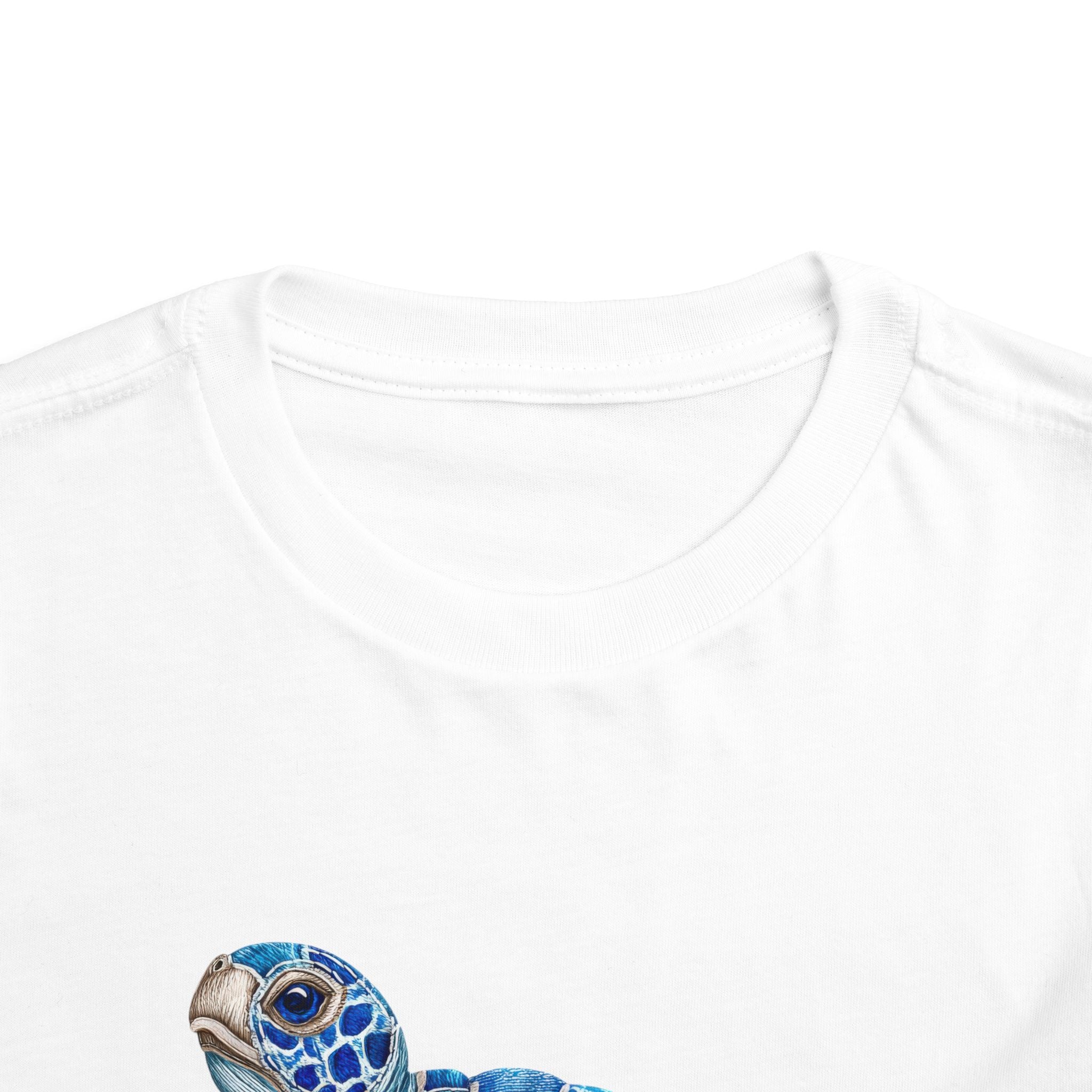 Pamuk Çocuk Tişört – Mavi Deniz Kaplumbağası Baskılı Çocuk T-Shirt