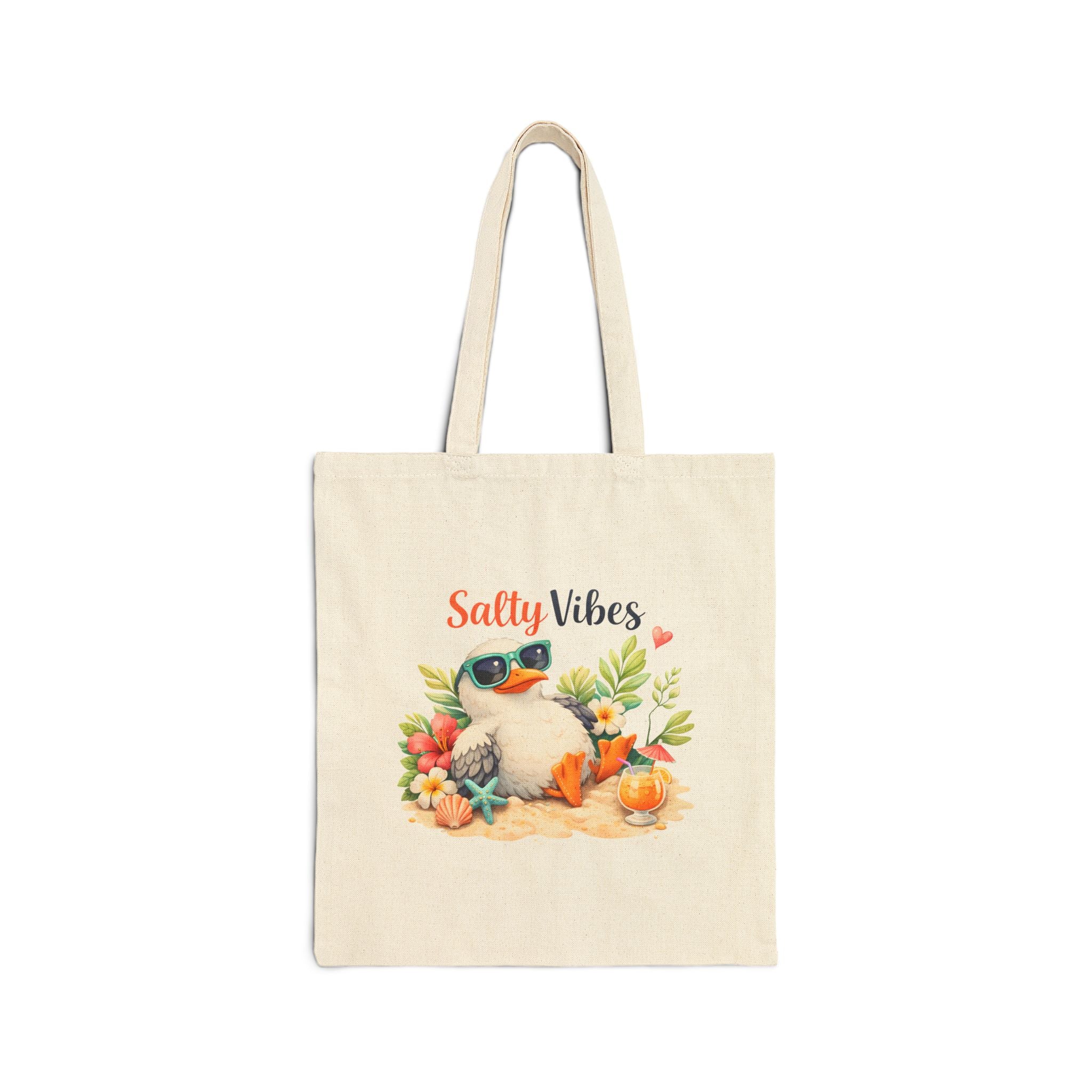 Salty Vibes Canvas Tote Bag – Yaz Temalı Bez Çanta