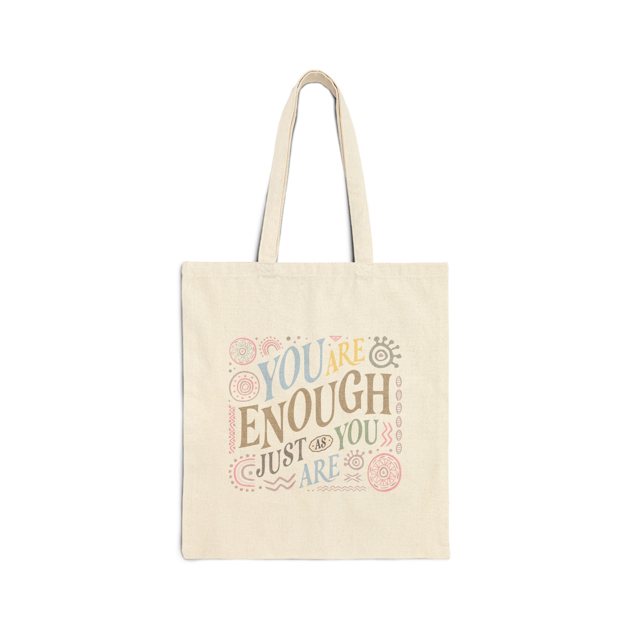 You Are Enough Bez Çanta – Motivasyon Yazılı Fermuarlı Kumaş Tote Bag