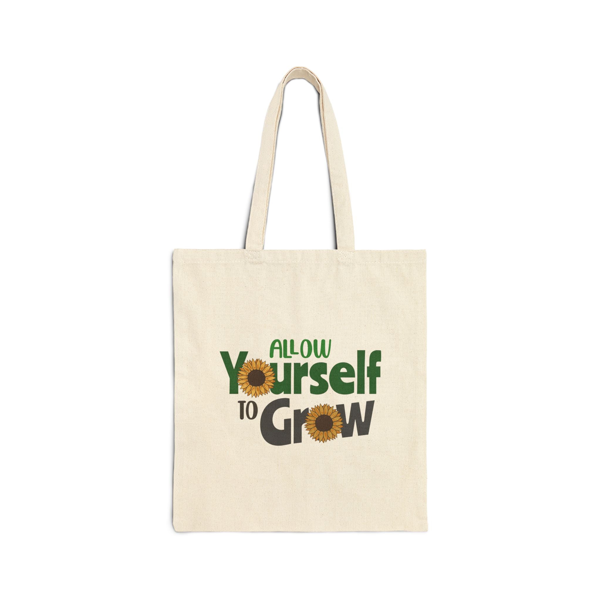 Allow Yourself To Grow Fermuarlı Bez Çanta – Motivasyon Temalı Tote Bag