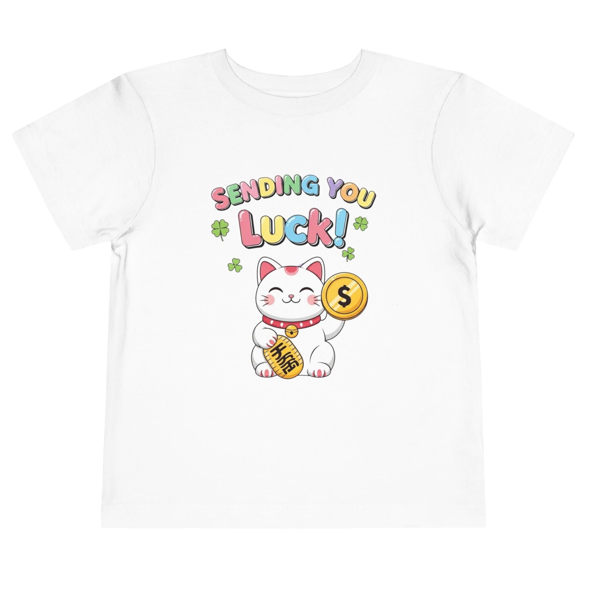 Sending You Luck Çocuk Tişört – Şans Getiren Kedi Desenli Çocuk T-Shirt