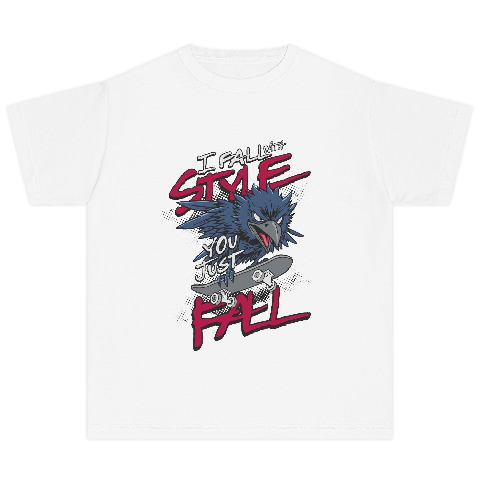 Kaykaycı Kuş Desenli Çocuk Tişörtü