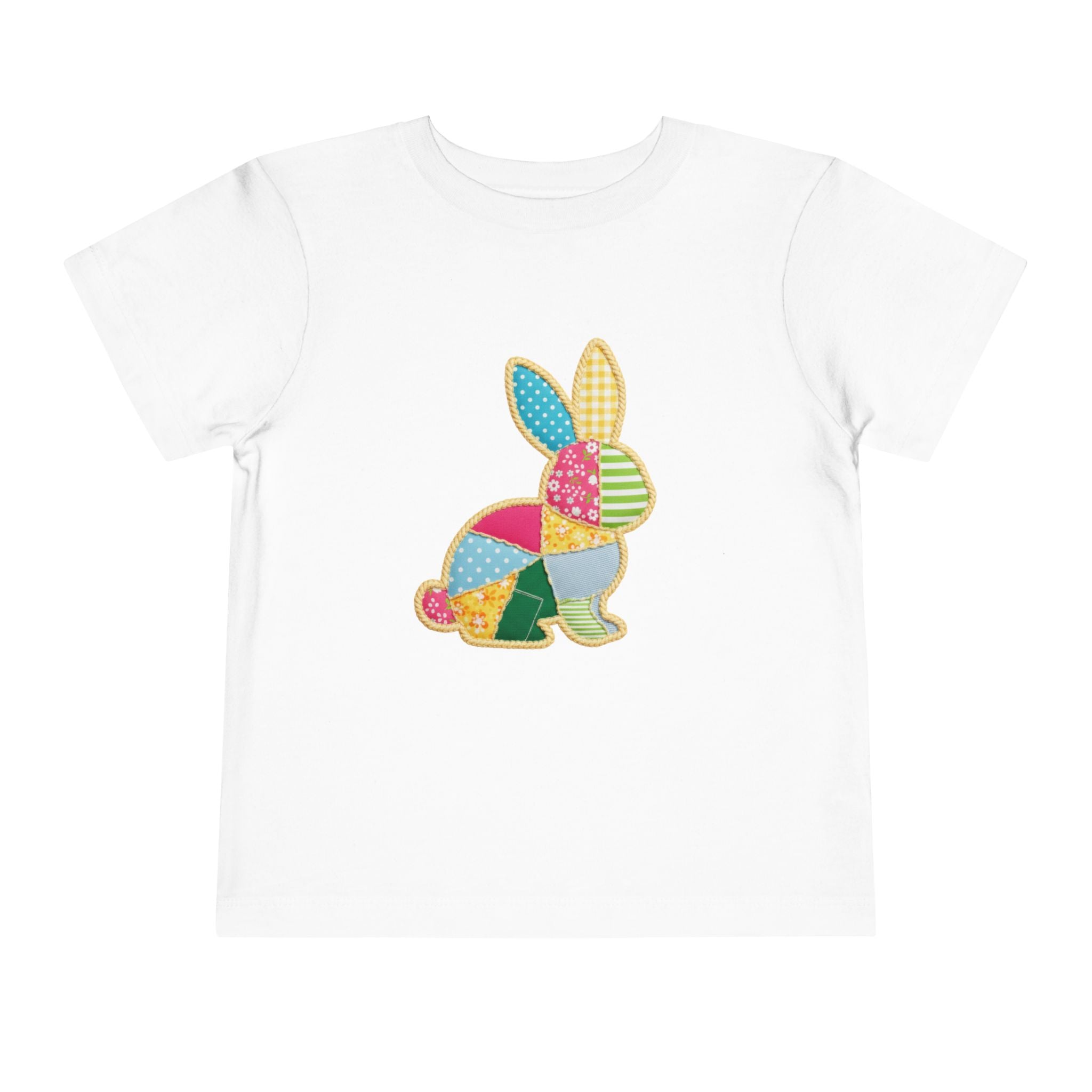 Pamuk Çocuk Tişört – Patchwork Tavşan Baskılı Çocuk T-Shirt