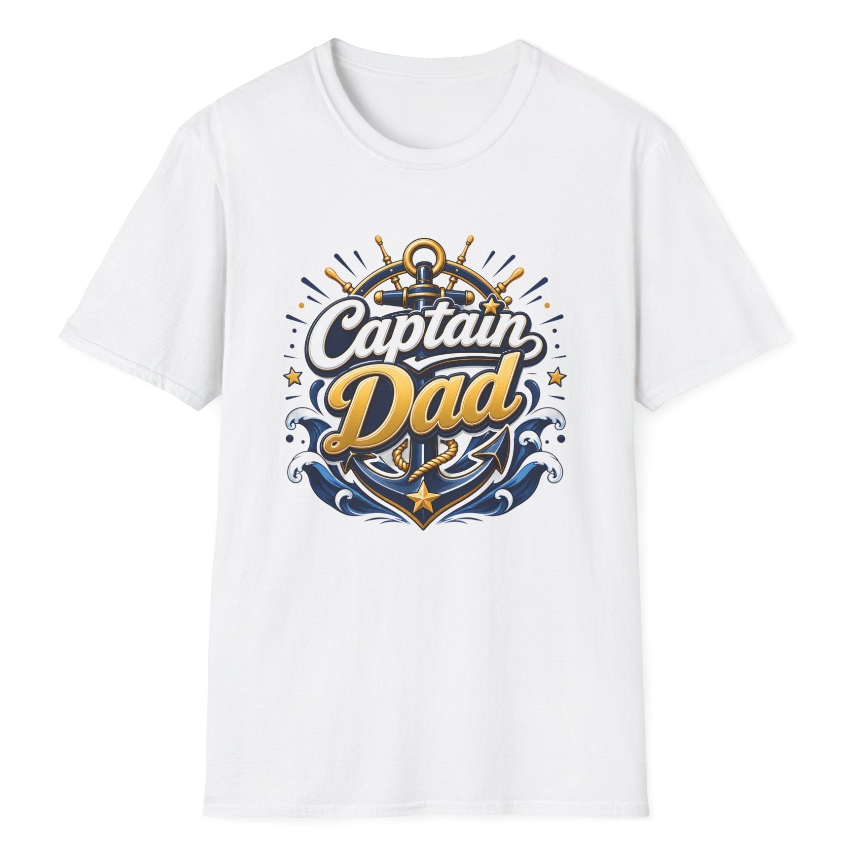 Captain Dad Erkek Regular Fit Tişört – Denizci Baba Temalı Baskılı Tişört