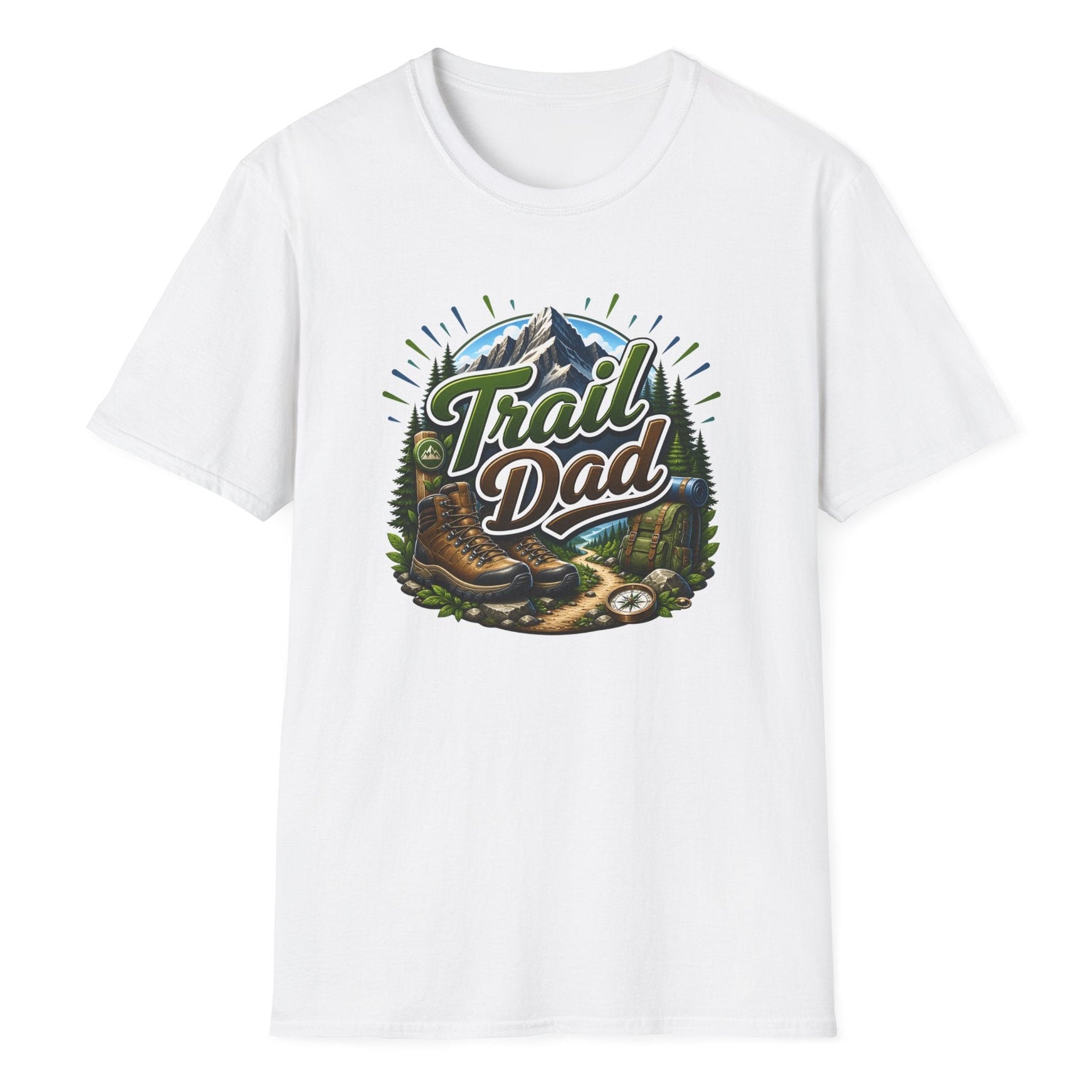 Trail Dad Regular Fit Erkek Tişört – Doğa ve Kamp Tutkunu Babalar İçin