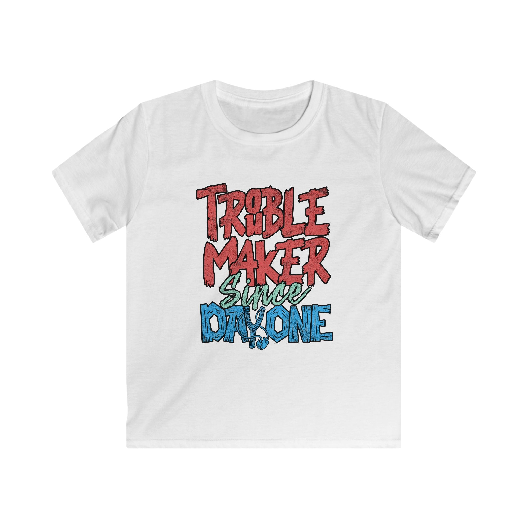 Trouble Maker Since Day One Çocuk Tişört – Eğlenceli Yazılı T-shirt