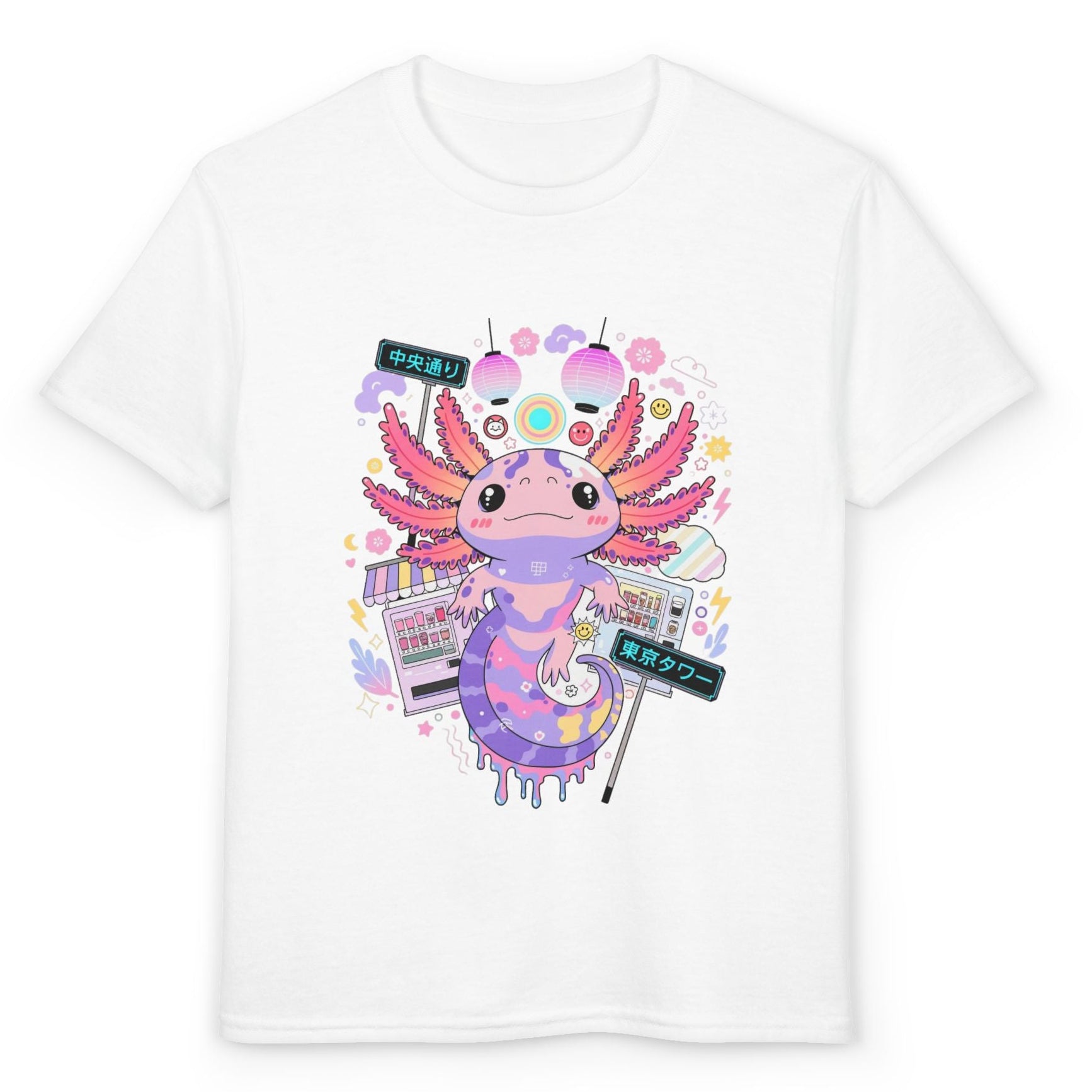 Sevimli Axolotl Çocuk Tişörtü