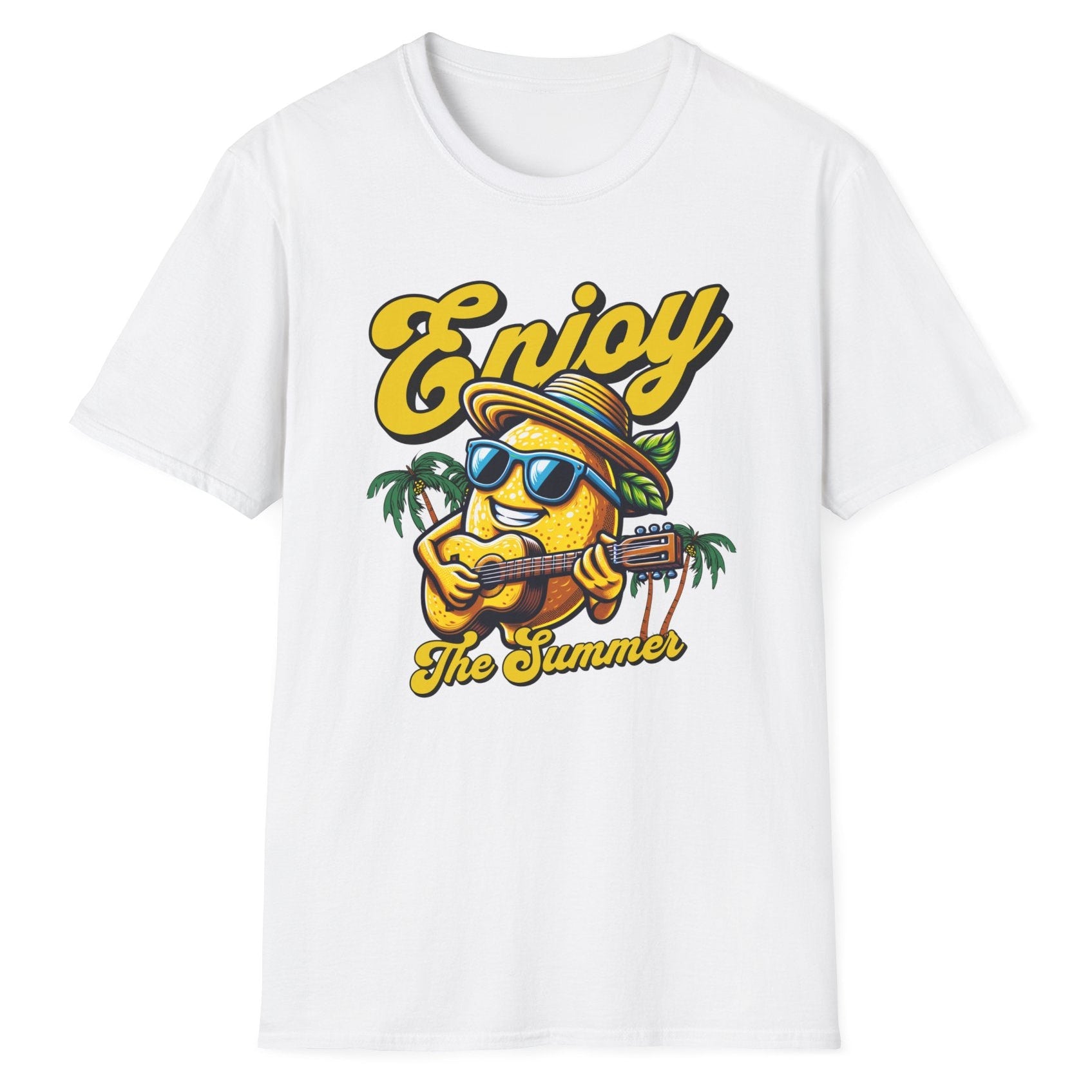 Enjoy The Summer Unisex Tişört – Yaz Temalı Eğlenceli Limon Tasarım Baskılı Tişört