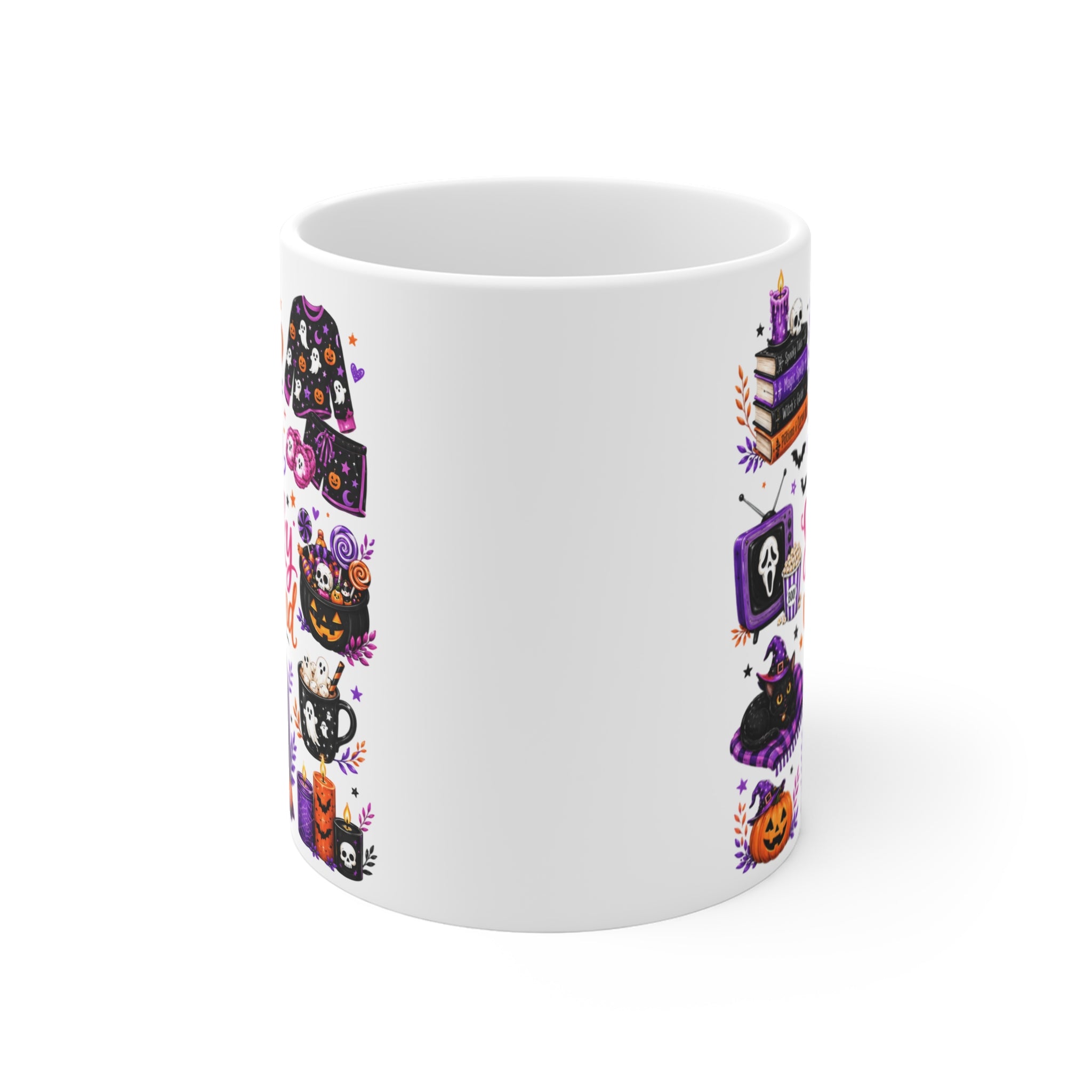 Cozy Spooky Weekend Halloween Baskılı Porselen Kupa – 325 ml