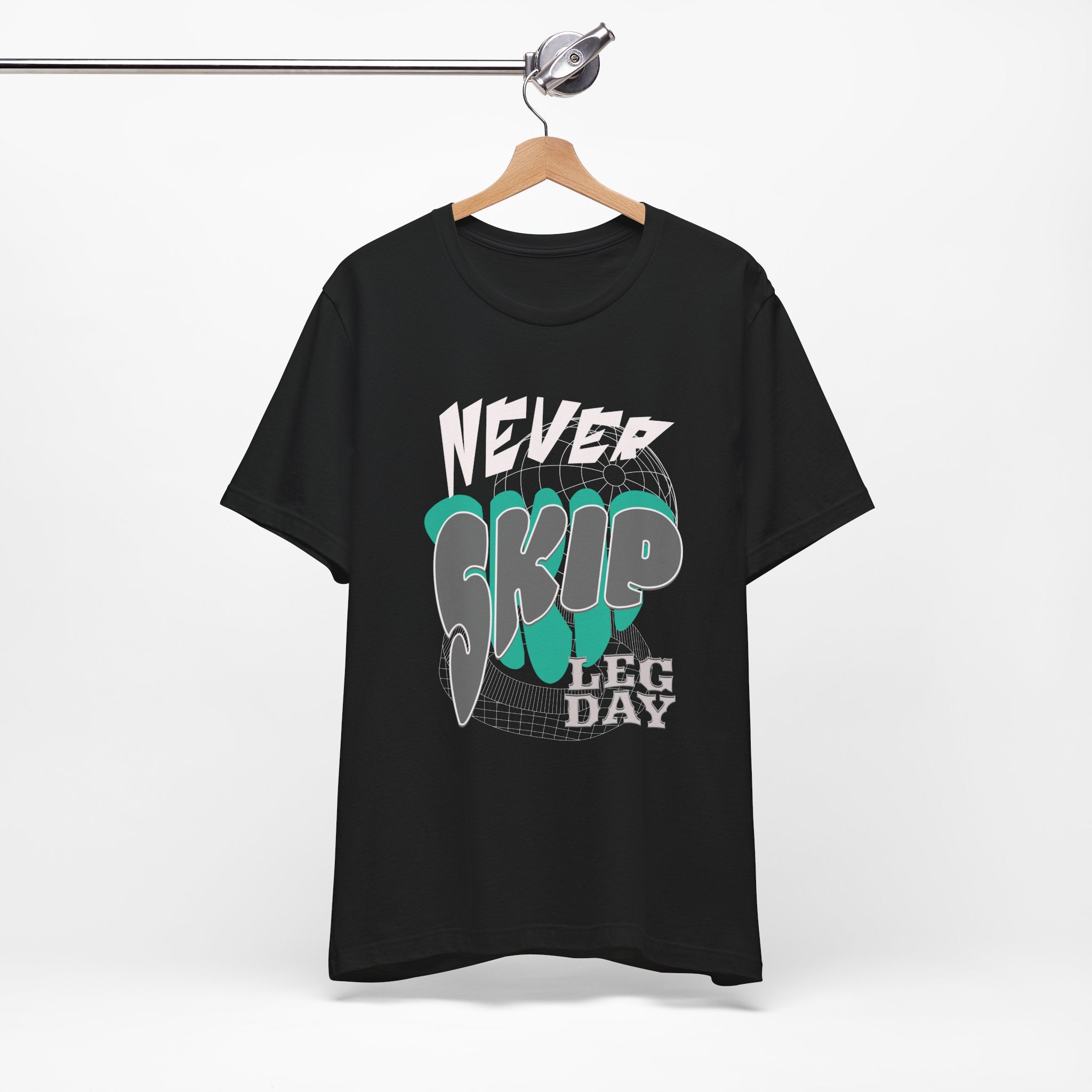 Never Skip Leg Day – Unisex Siyah Spor Tişört