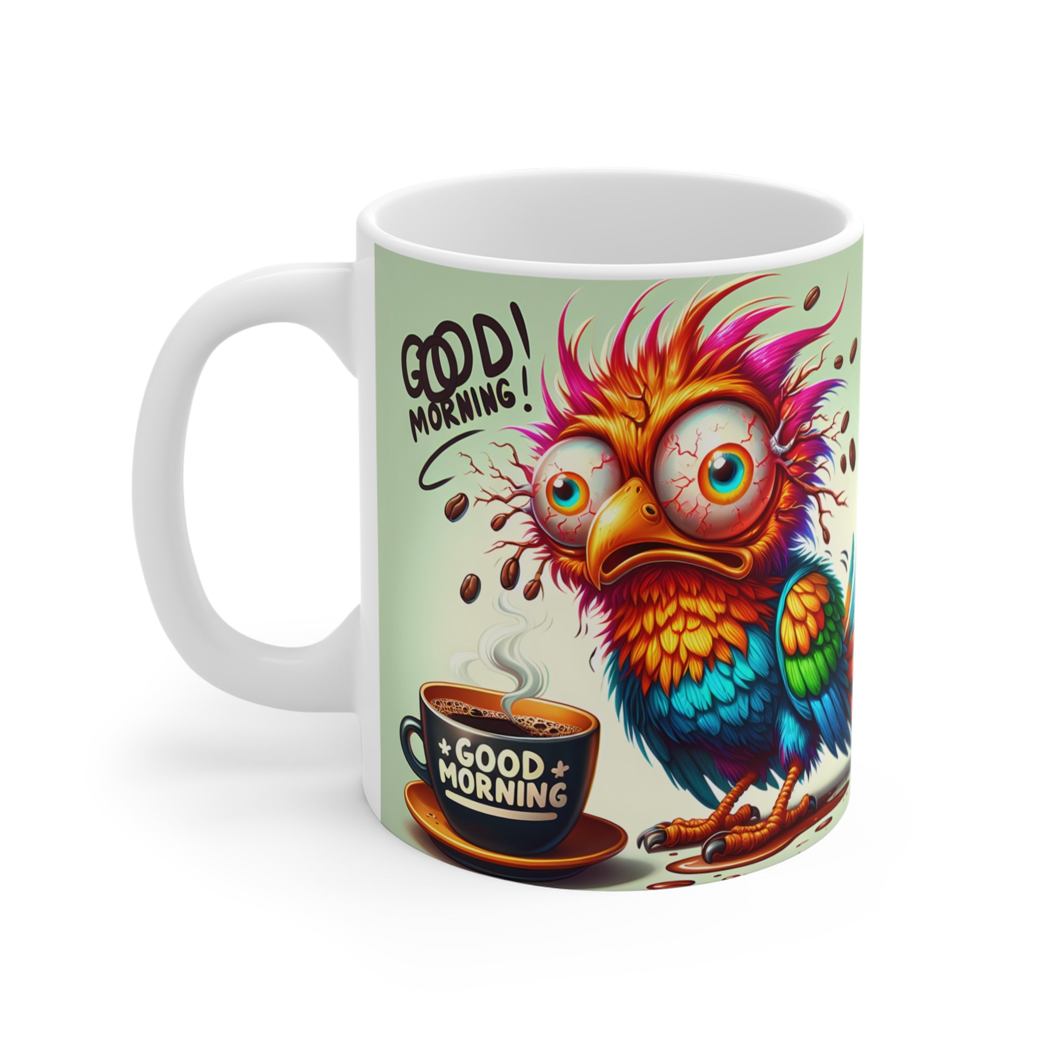 Good Morning Renkli Baykuş (Kuş) Temalı Kupa