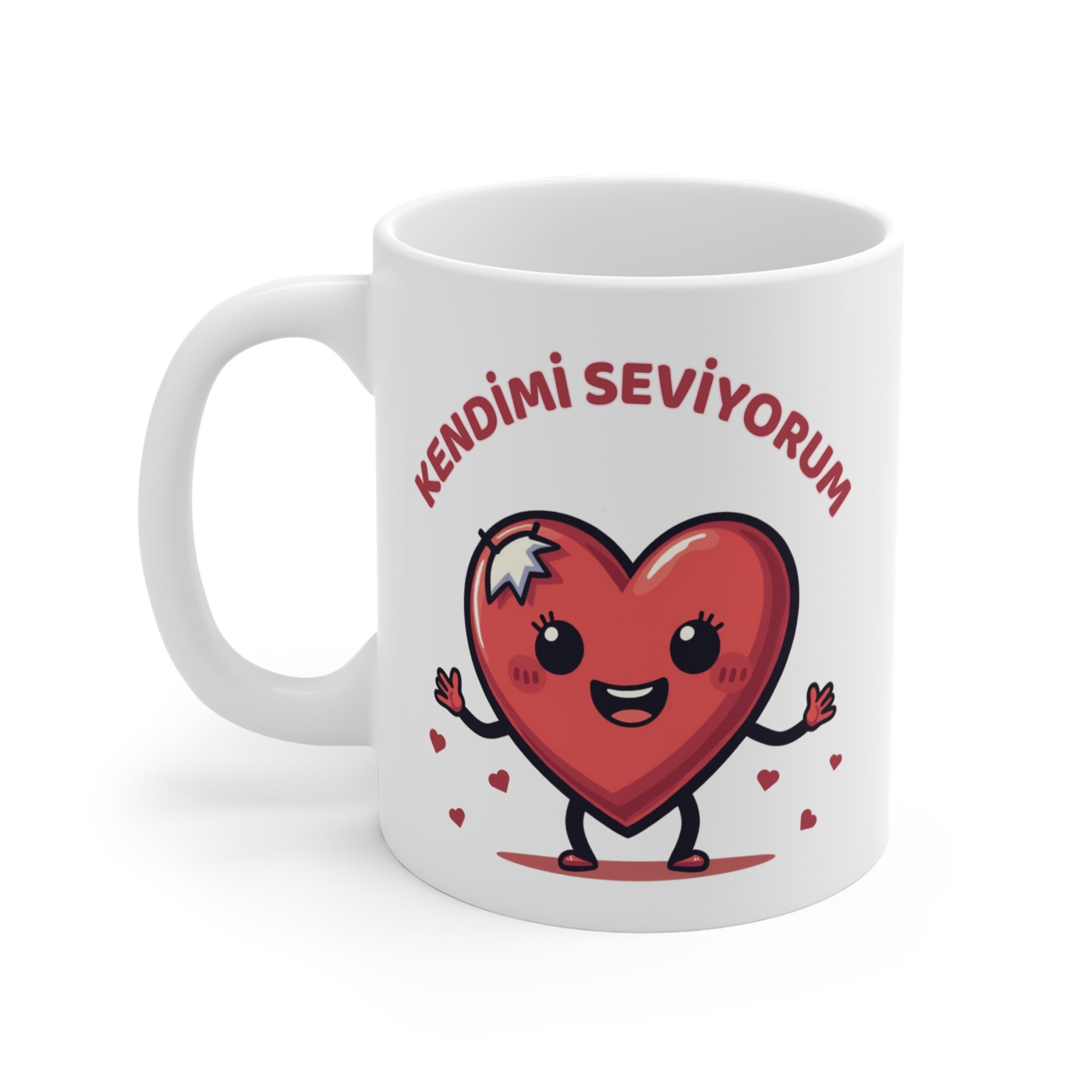 Kendimi Seviyorum Kupa – Sevimli Kalp Tasarımlı Motivasyon Kupası