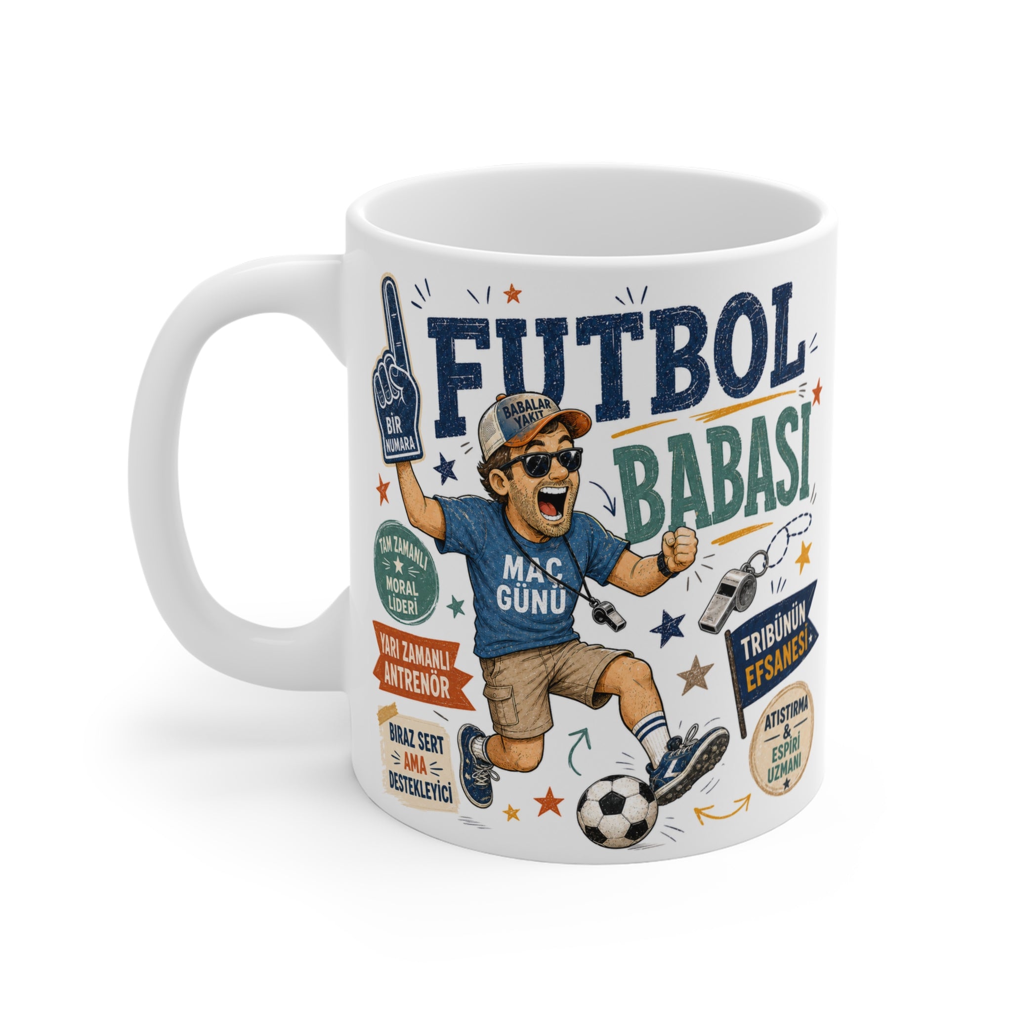 Futbol Babası Baskılı Porselen Kupa – Eğlenceli Taraftar Baba Kupası