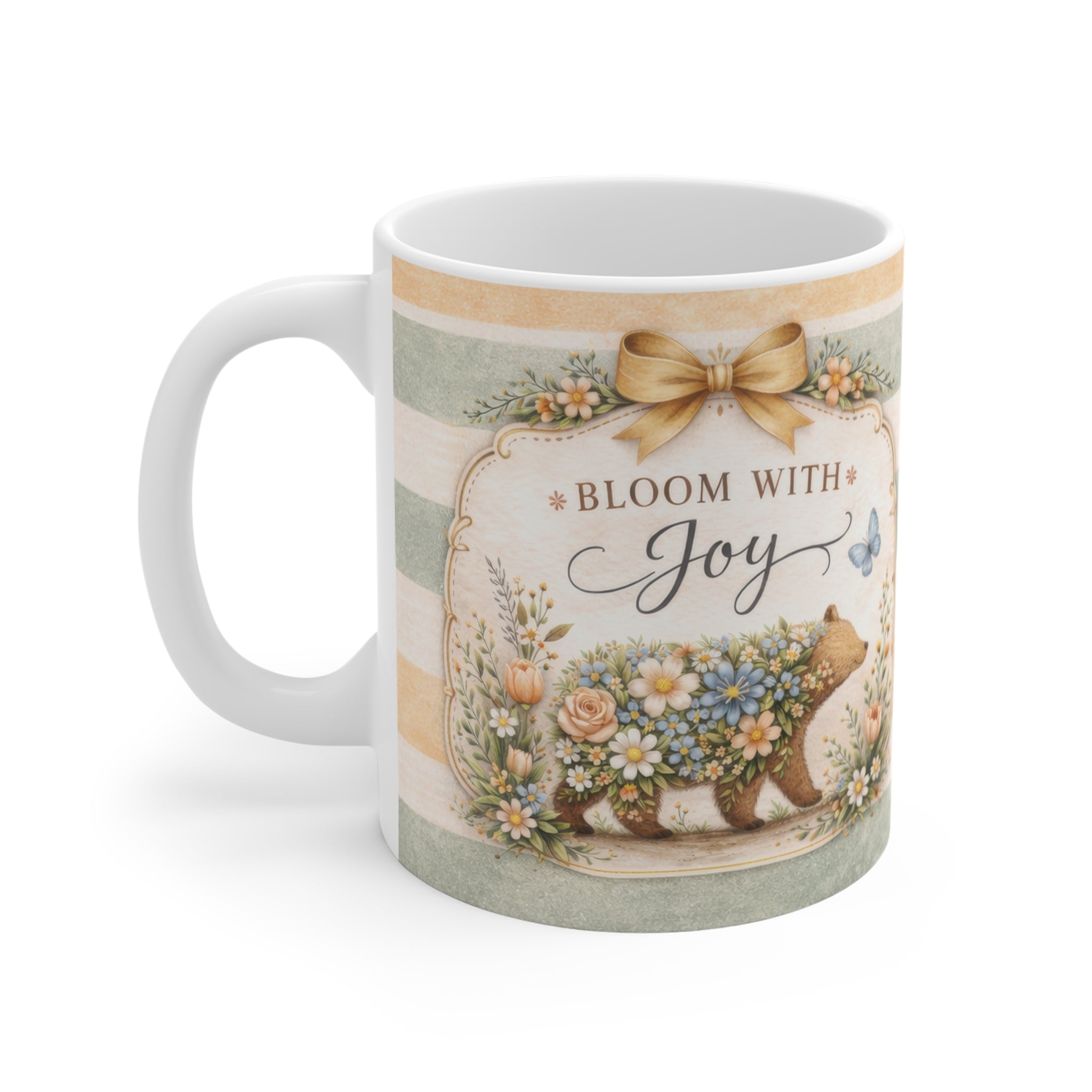 Bloom With Joy Porselen Kupa – Çiçek Desenli Şık Kahve Kupası | Hediye Seçeneği