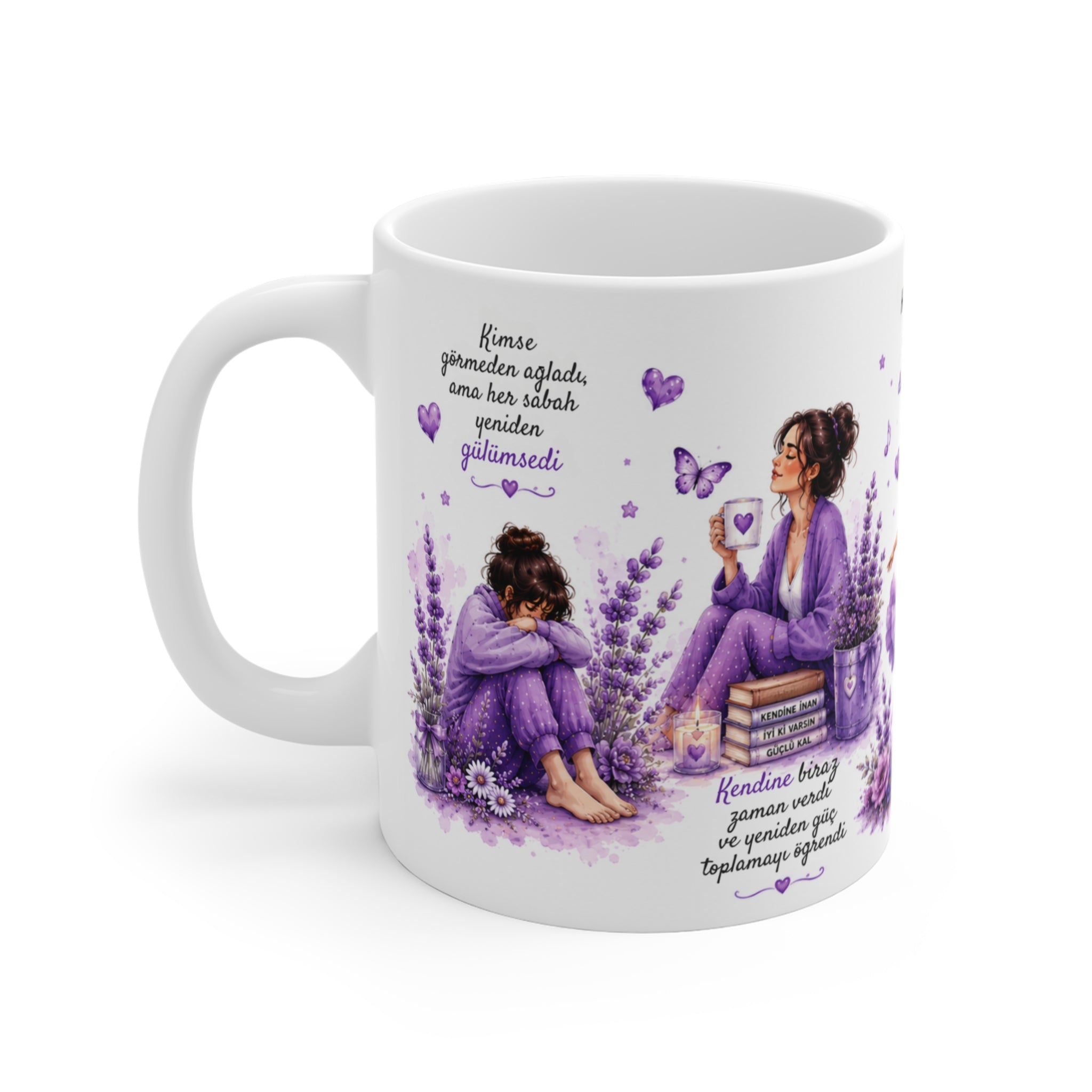 Moral Veren Kadın Temalı Porselen Kupa – 11 Oz