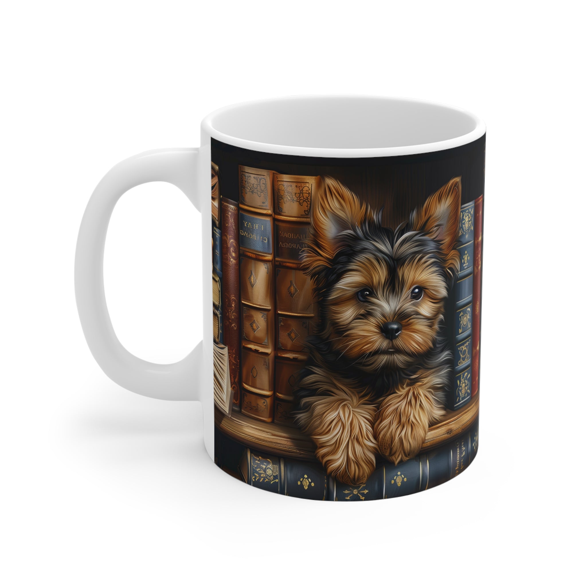 Kitap Severler İçin Sevimli Köpek Porselen Kupa – Cozy Dog & Books Mug