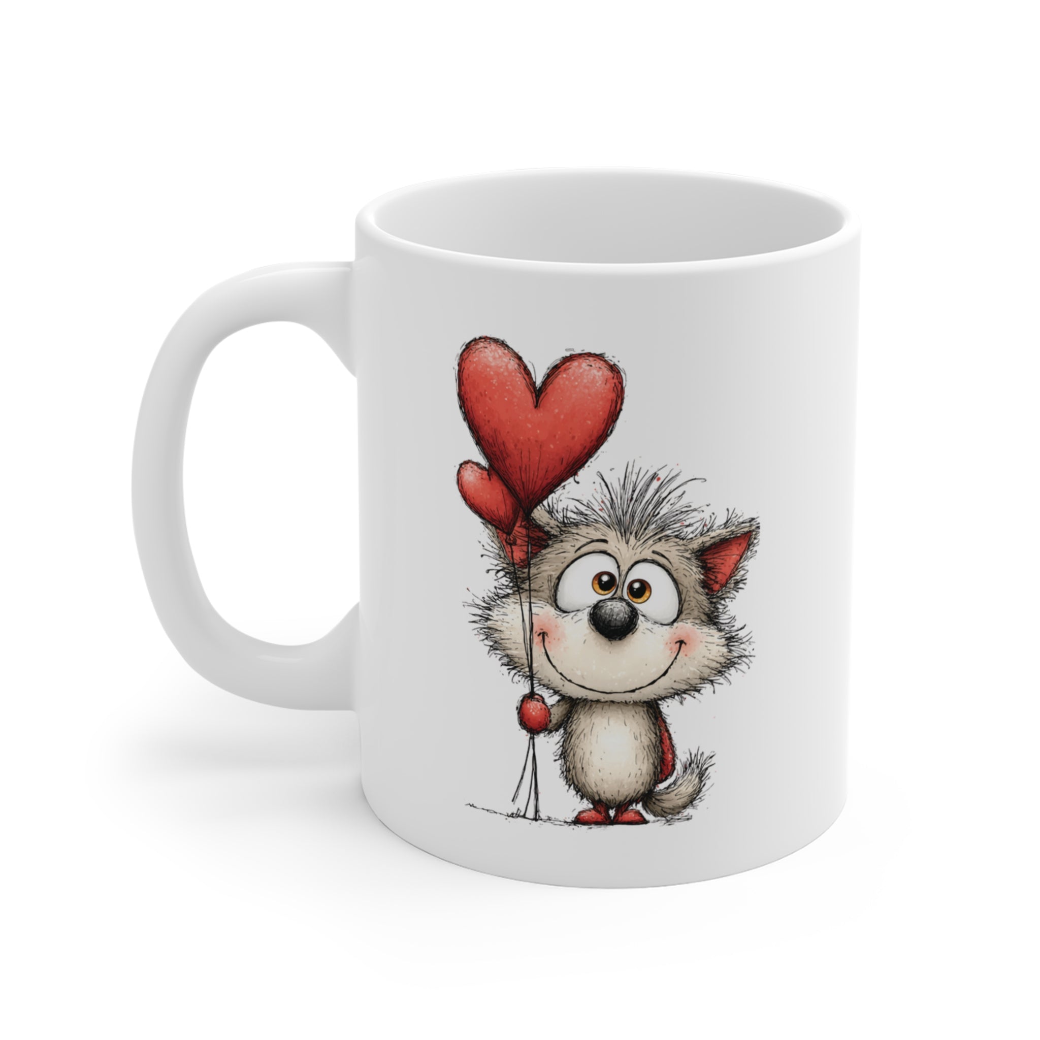 Kalpli Kurt Tasarımlı Sevimli Kupa