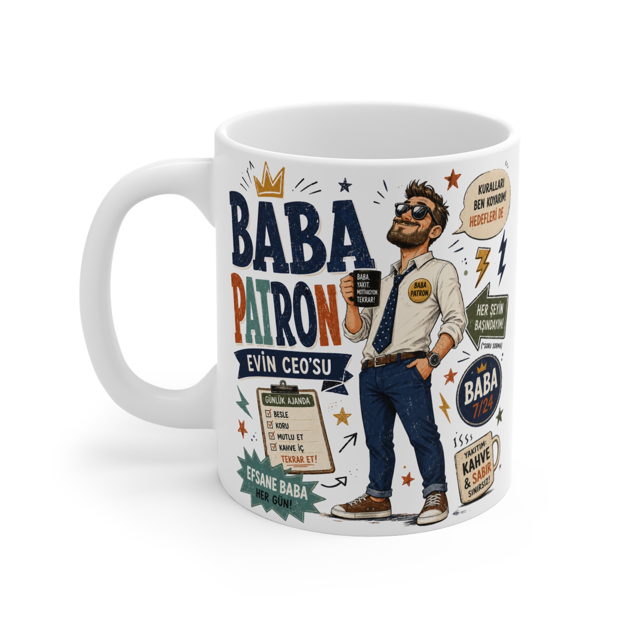 Baba Patron Porselen Kupa – Evin CEO’su Eğlenceli Baba Kupası