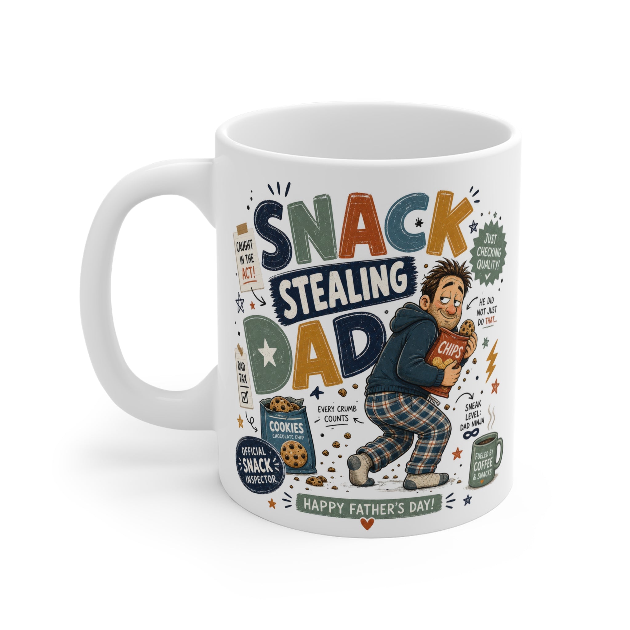 Snack Stealing Dad Porselen Kupa – Eğlenceli Babalar Günü Kupası