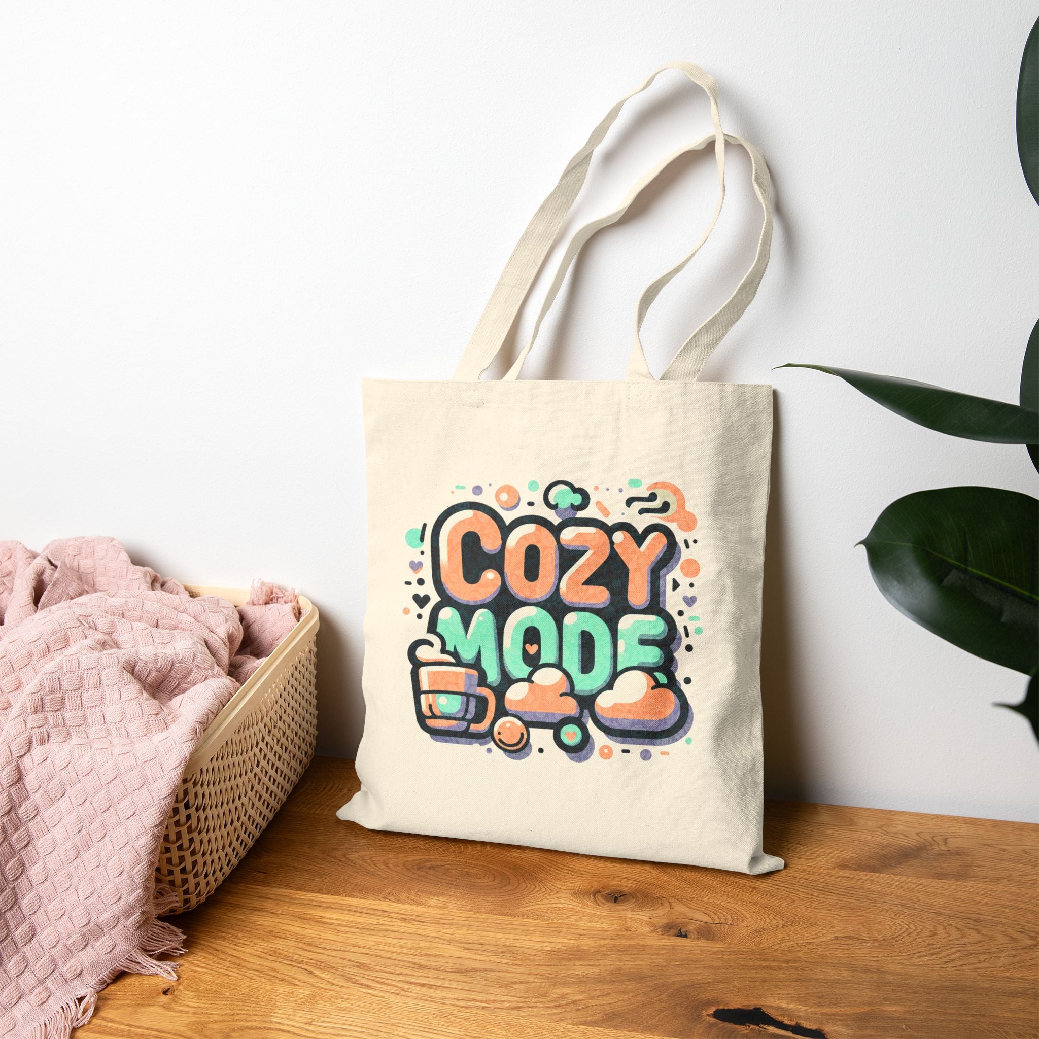 Cozy Mode Kotton Canvas Tote Bag – Rahat Mod Bez Çanta