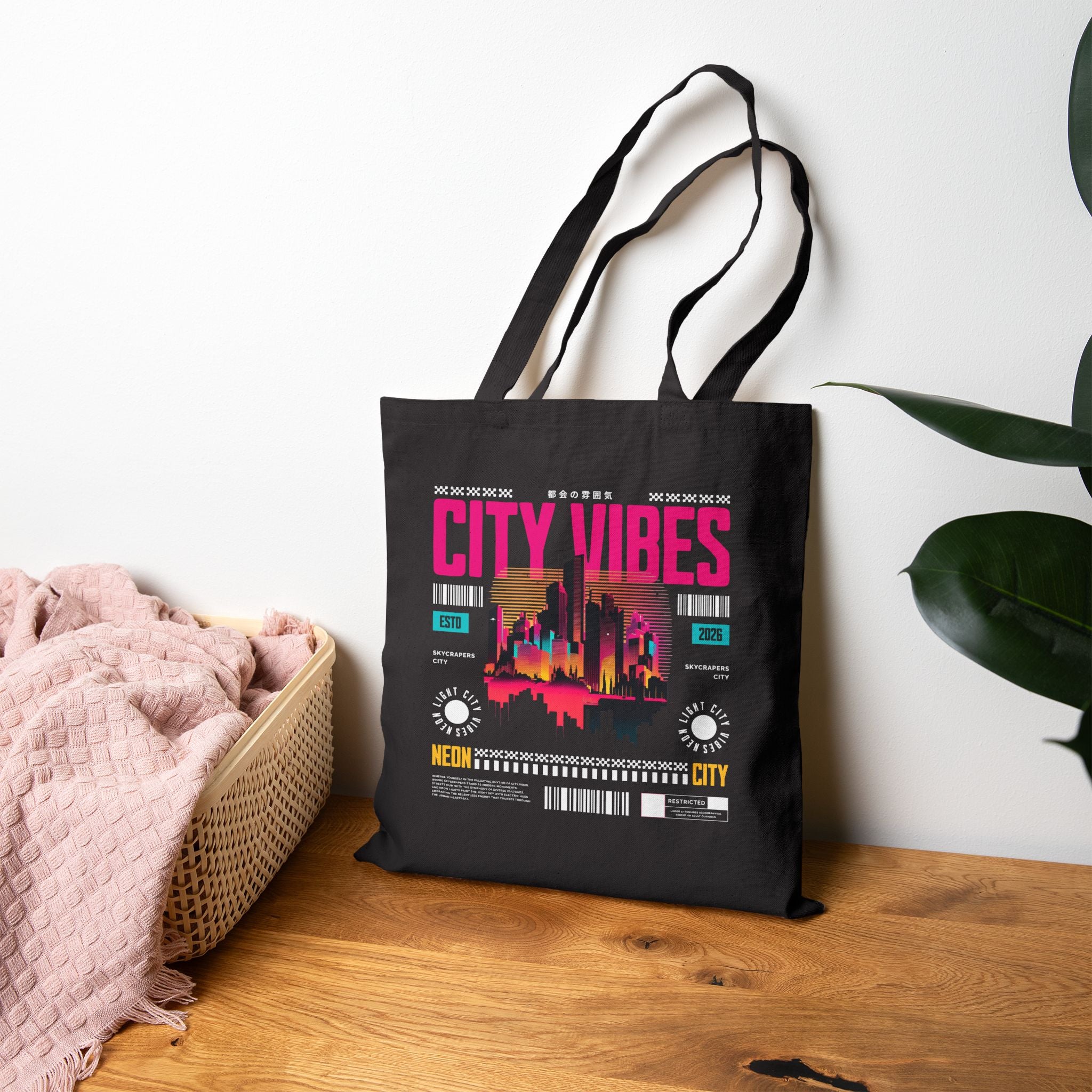 City Vibes Gabardin Fermuarlı Tote Çanta – Siyah