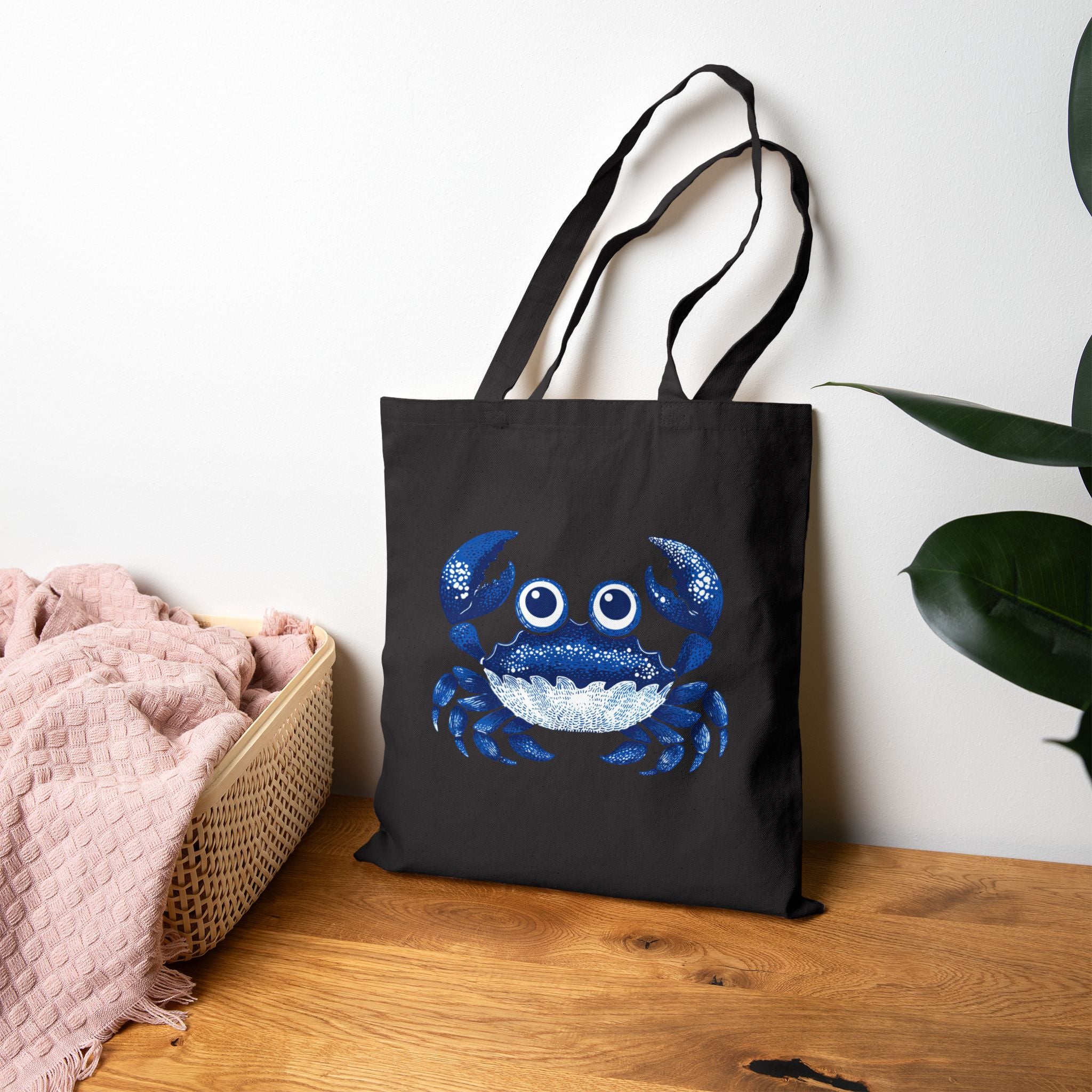Salty Crab Club Fermuarlı Bez Çanta – Gabardin & Ham Bez Plaj Çantası