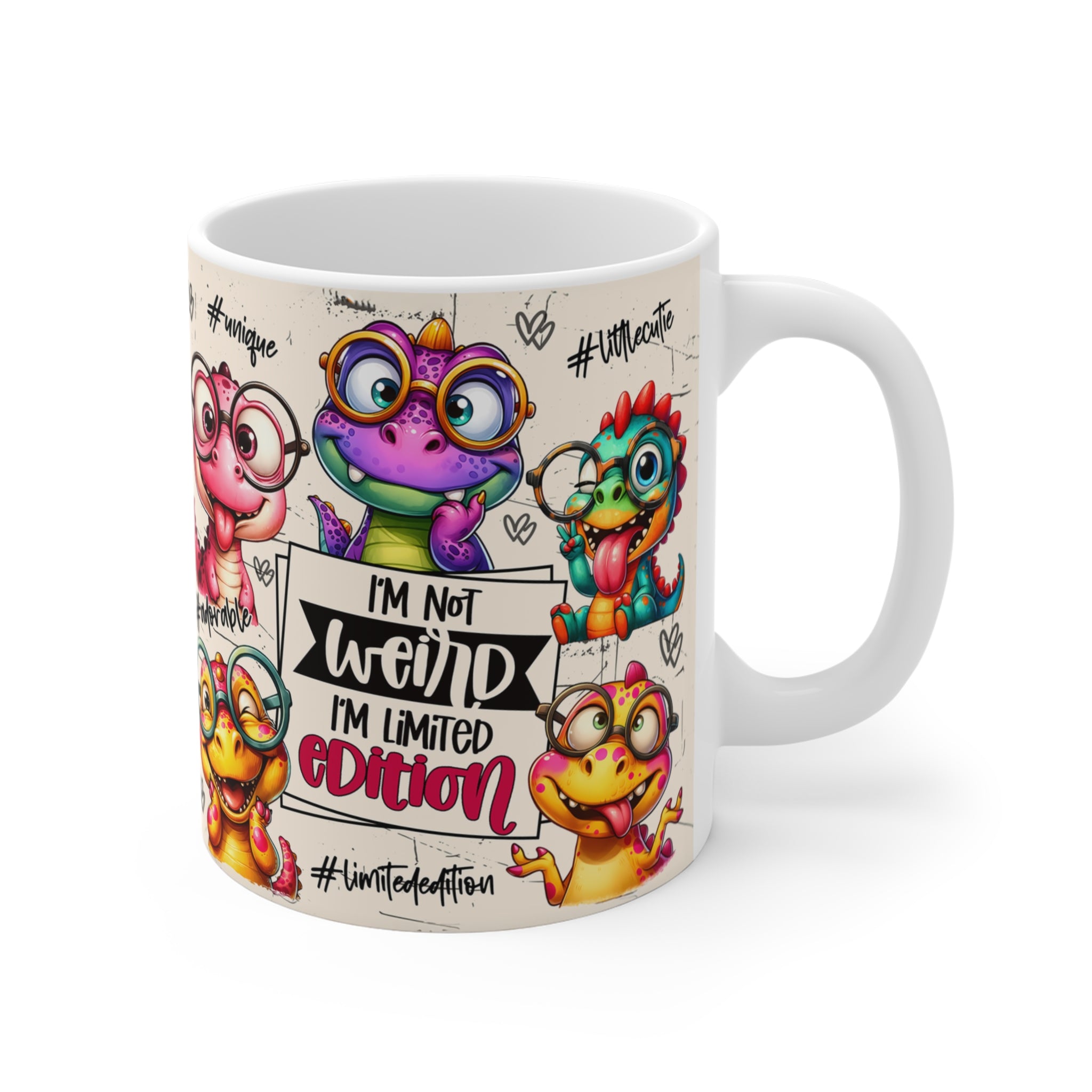 I’m Not Weird, I’m Limited Edition – Eğlenceli Dinozor Tasarımlı Porselen Kupa