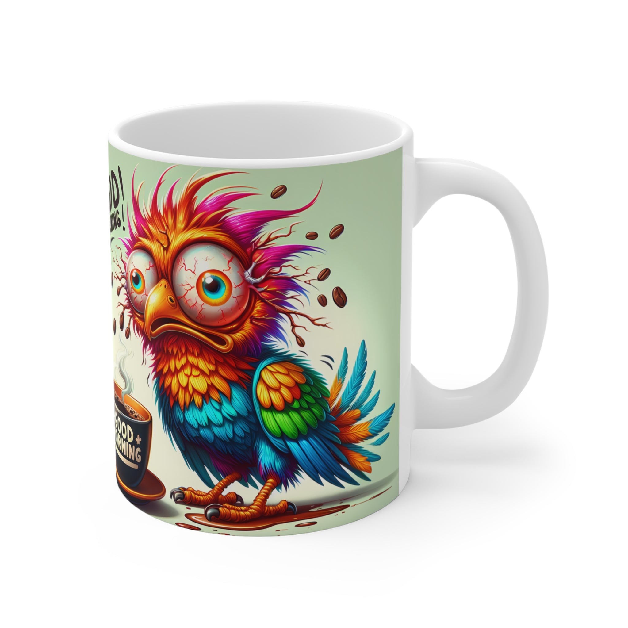 Good Morning Renkli Baykuş (Kuş) Temalı Kupa