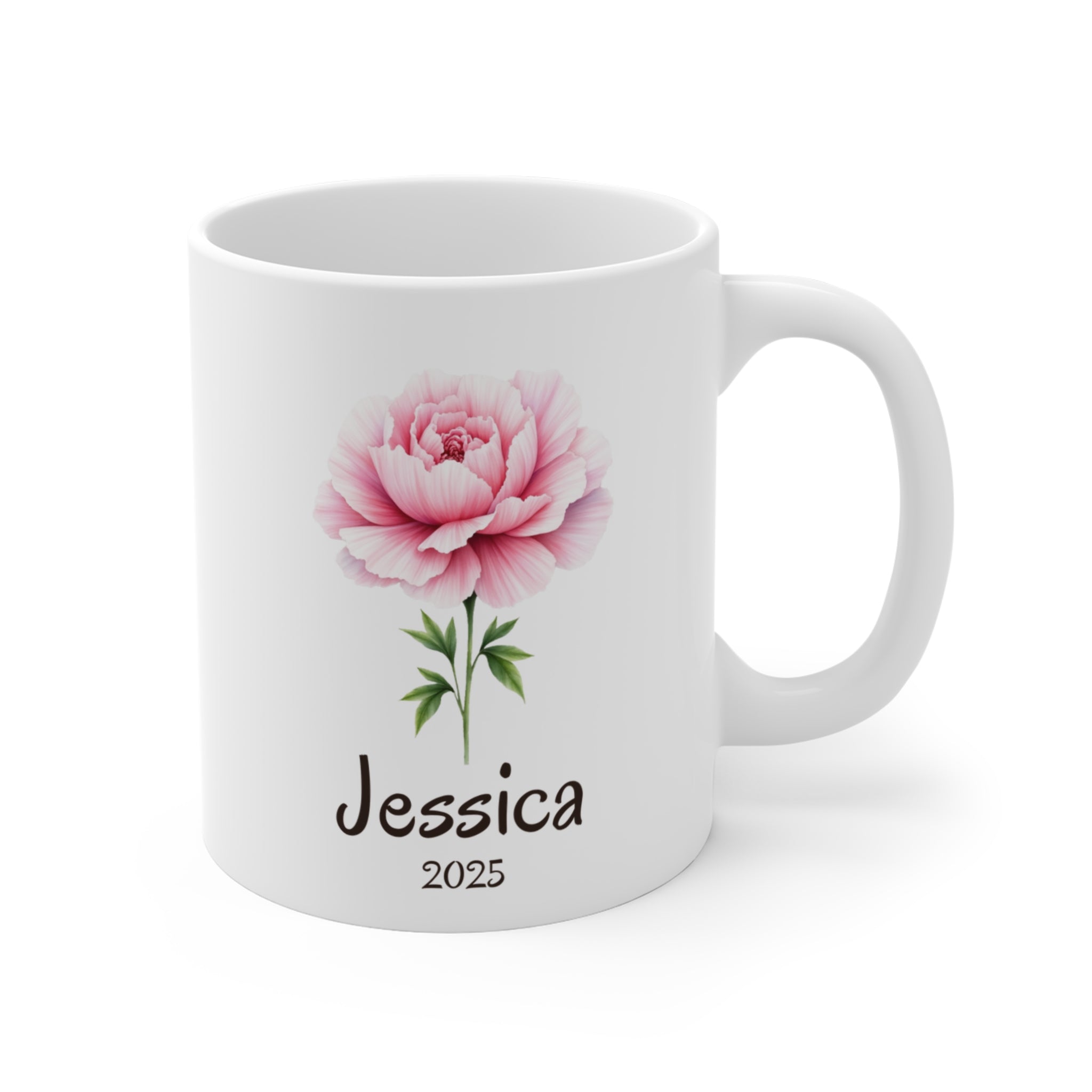 Kişiselleştirilebilir Çiçek Tasarımlı Porselen Kupa – 6 Tasarım Seçeneği