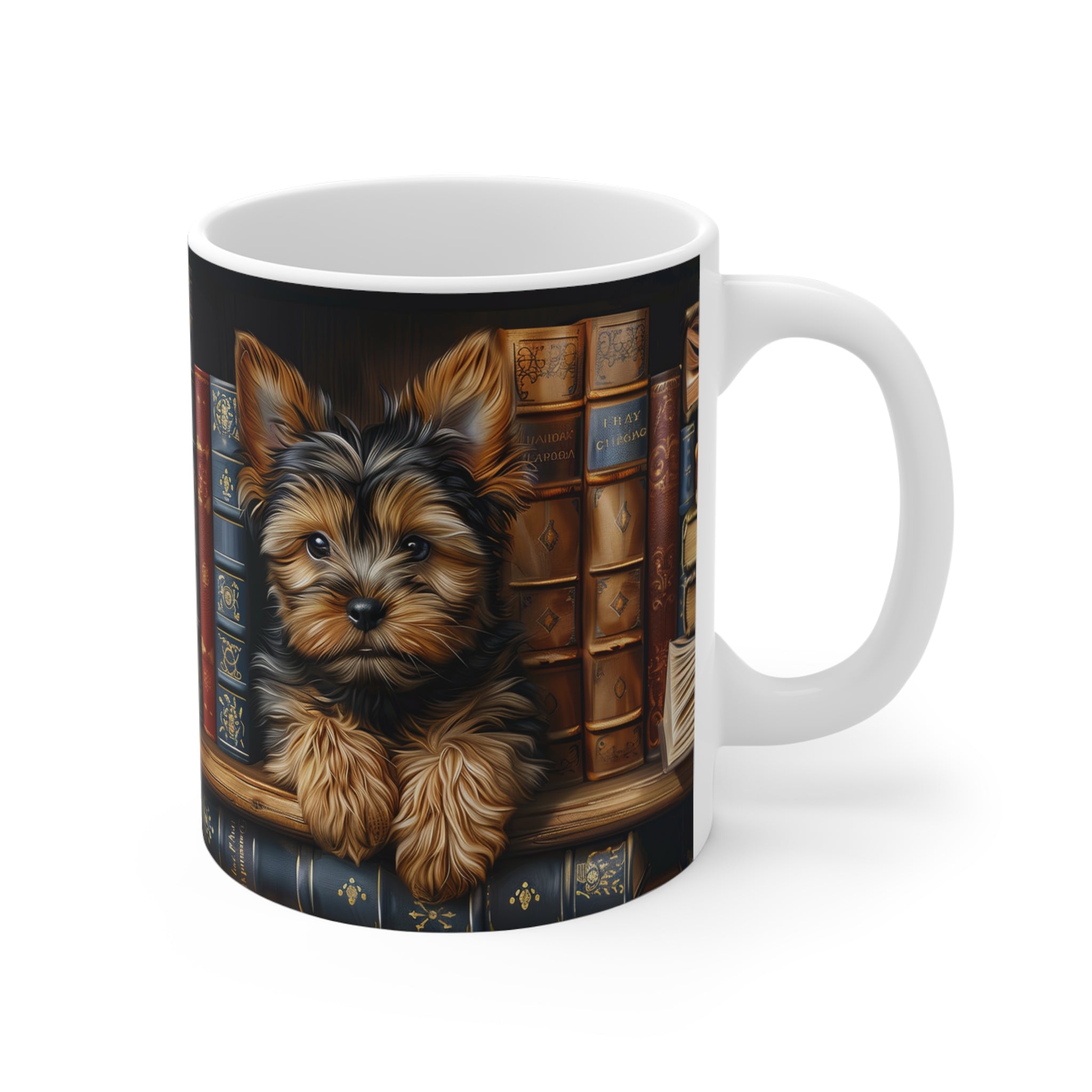 Kitap Severler İçin Sevimli Köpek Porselen Kupa – Cozy Dog & Books Mug