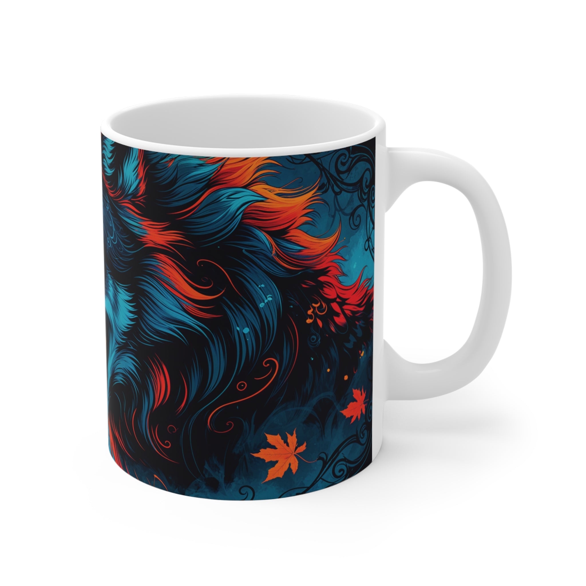 Ay Işığında Kurt – Güçlü İllüstrasyon Tasarımlı Kupa