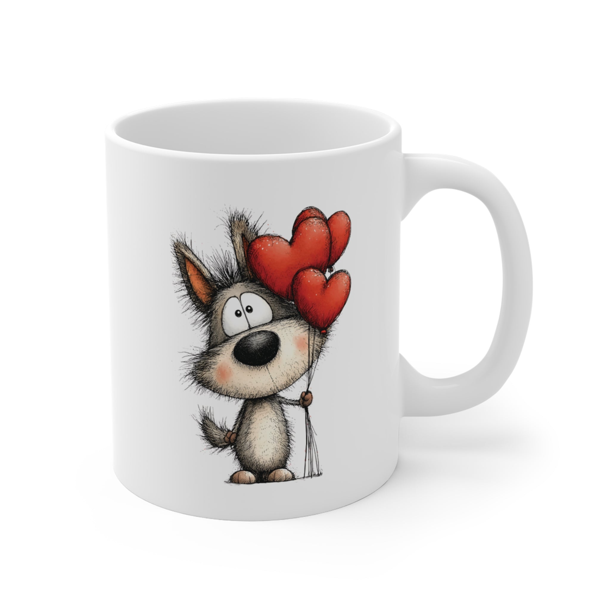 Kalpli Kurt Tasarımlı Sevimli Kupa