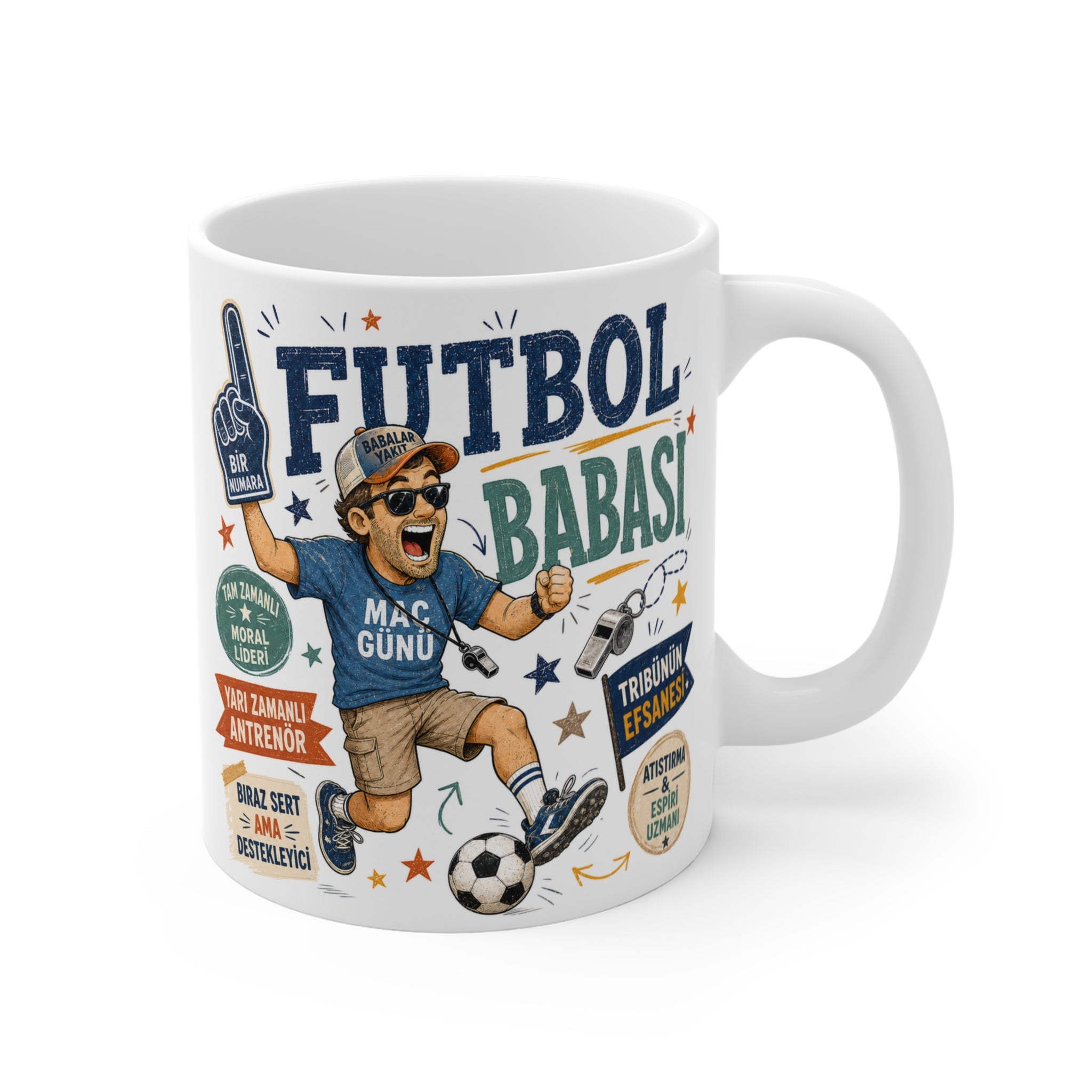 Futbol Babası Baskılı Porselen Kupa – Eğlenceli Taraftar Baba Kupası