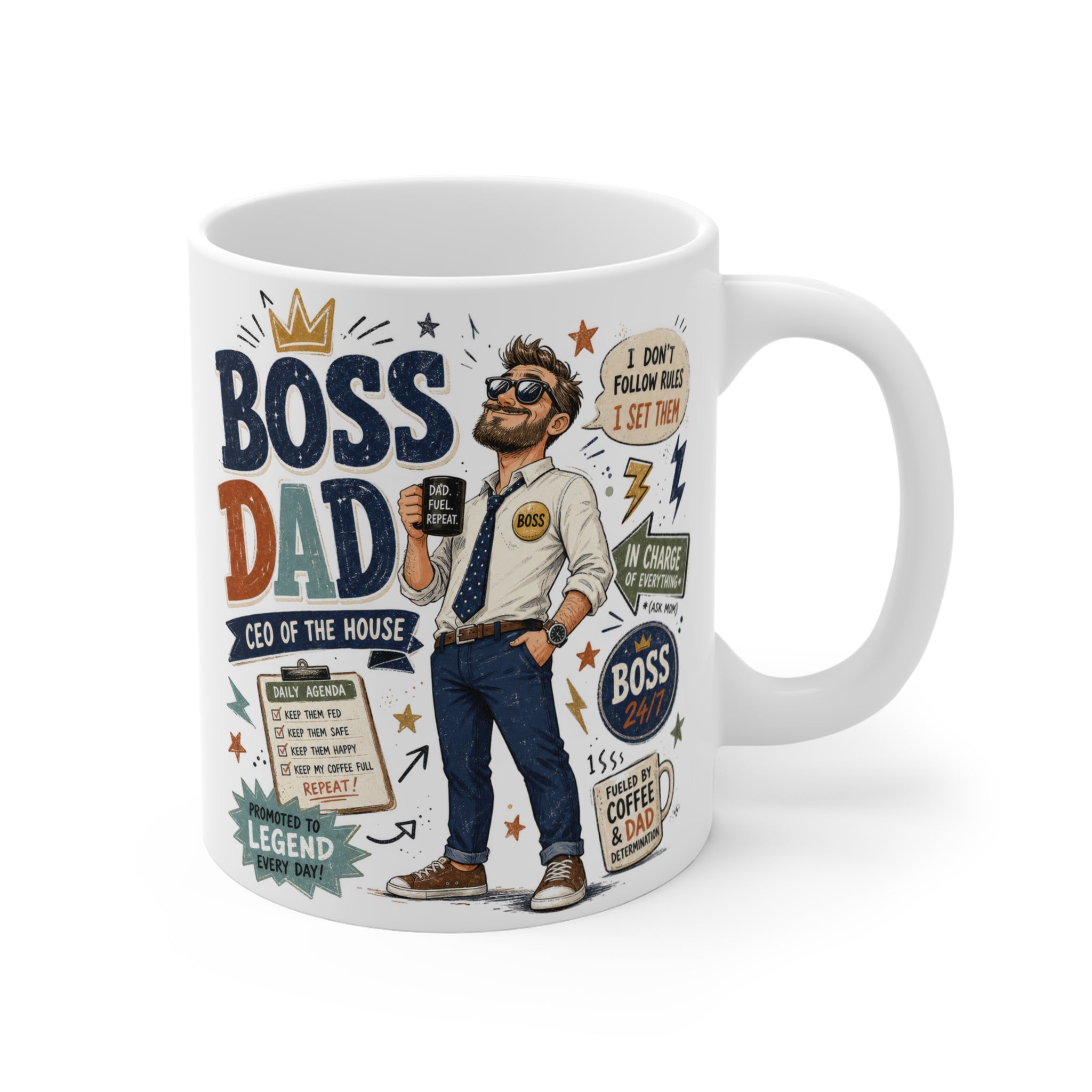 Boss Dad Porselen Kupa – CEO of the House Eğlenceli Baba Kupası