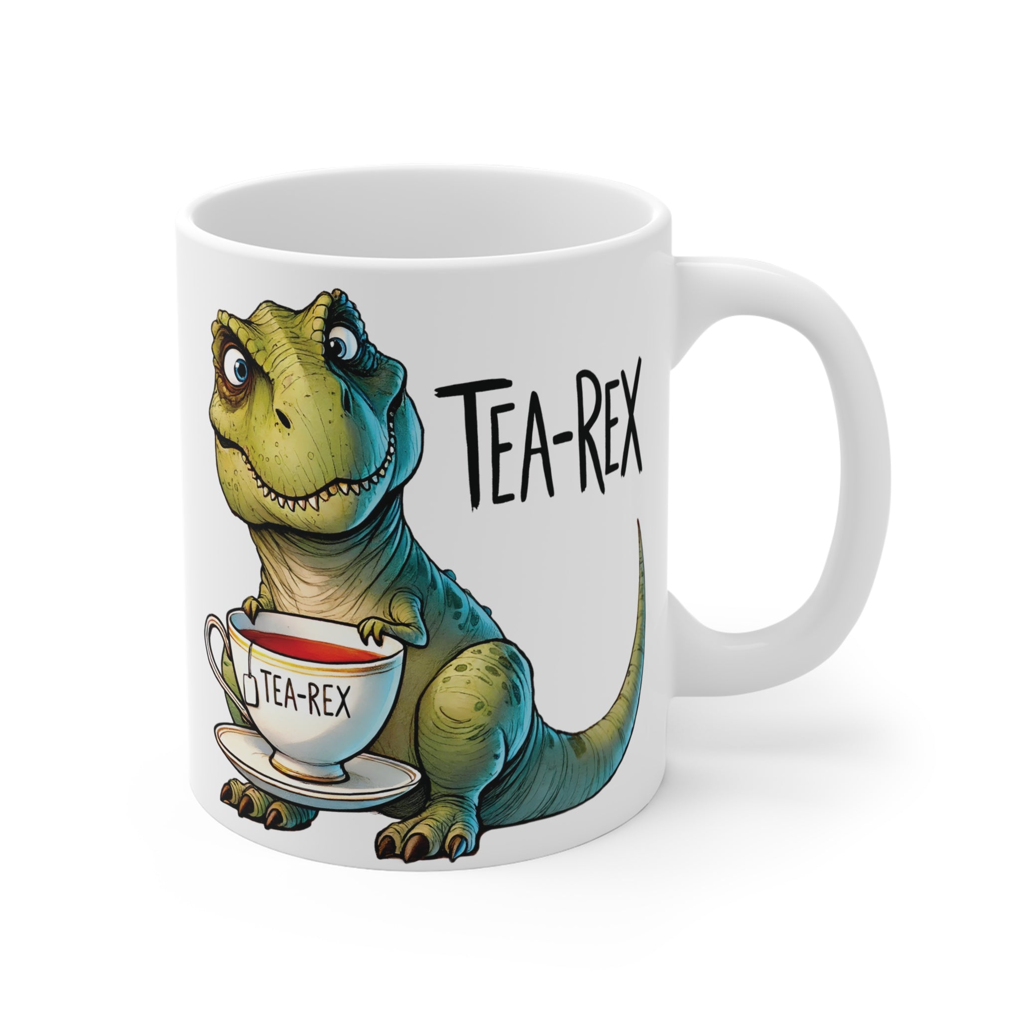 Tea-Rex Dinozor Kupa – Eğlenceli Dinozor Tasarımlı Porselen Kupa