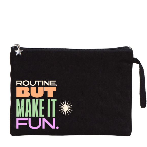 Routine, But Make It Fun Kanvas Clutch Çanta (25x18 cm)