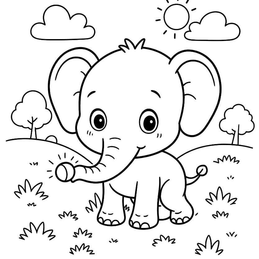 Tatlı Hayvanlar Boyama Kitabı – 36 Sayfa Dijital PDF (Anında İndir)