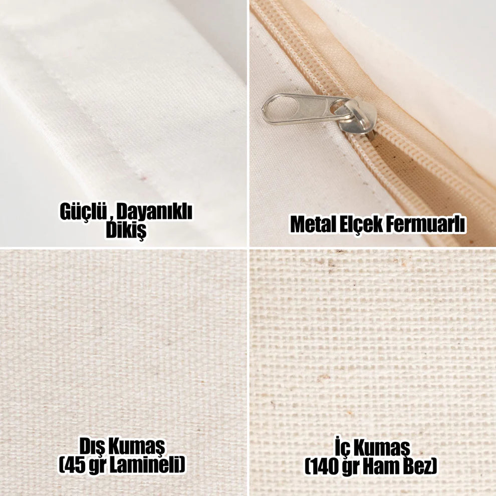 Renkli Yaprak Desenli Kanvas Yastık Kılıfı – Modern & Doğal Stil