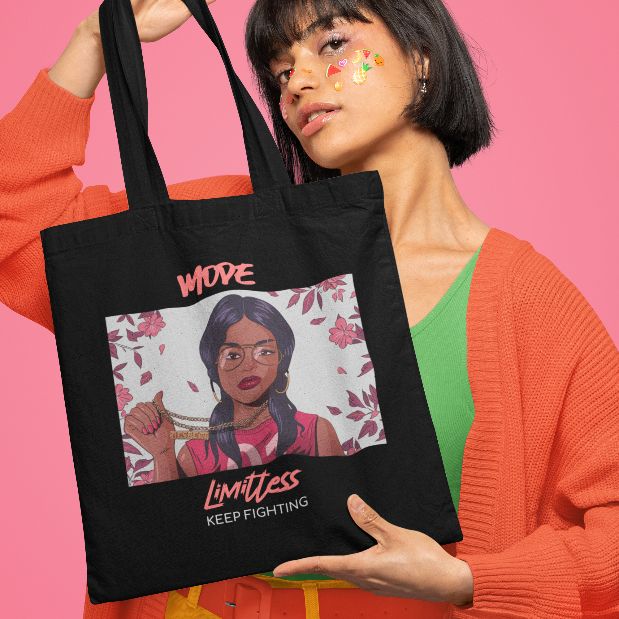 Limitless Mode – Keep Fighting Gabardin Tote Çanta